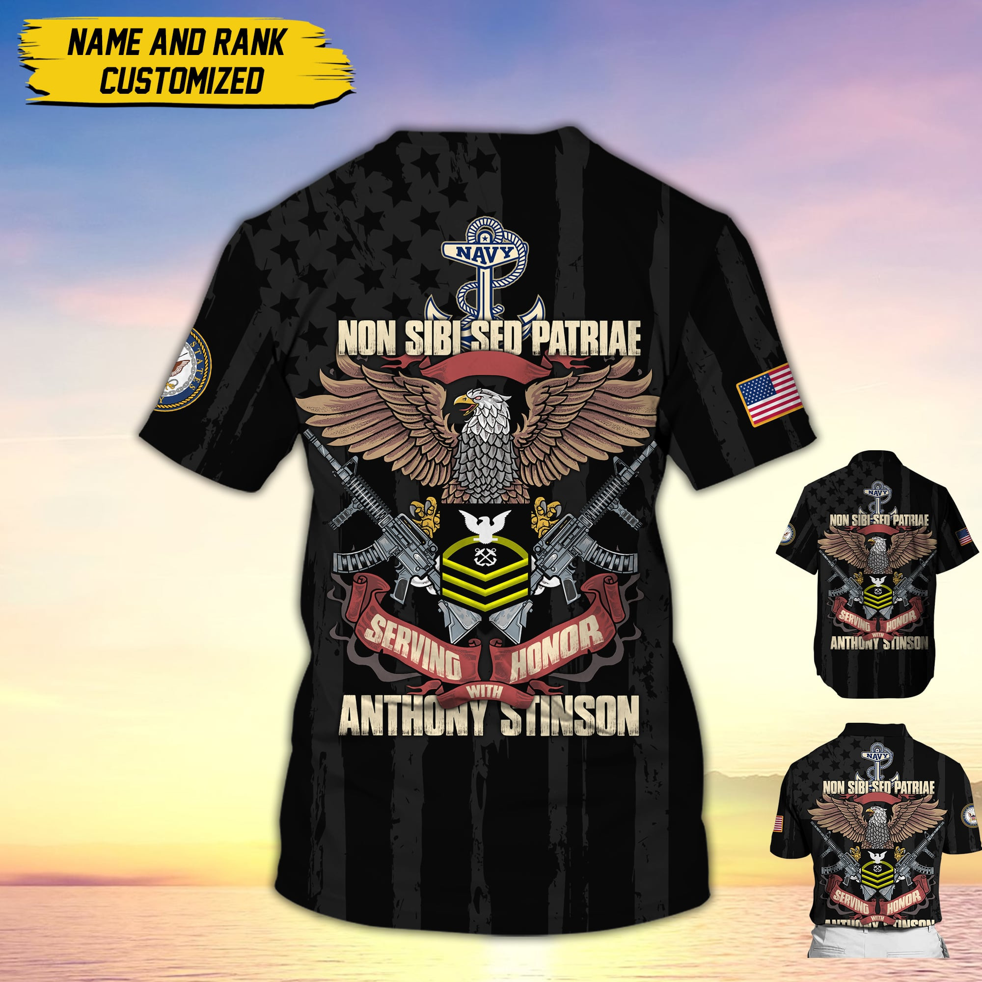 Non Sibi Sed Patriae Serving With Honor US Navy Personalized All Over Printed MH310506