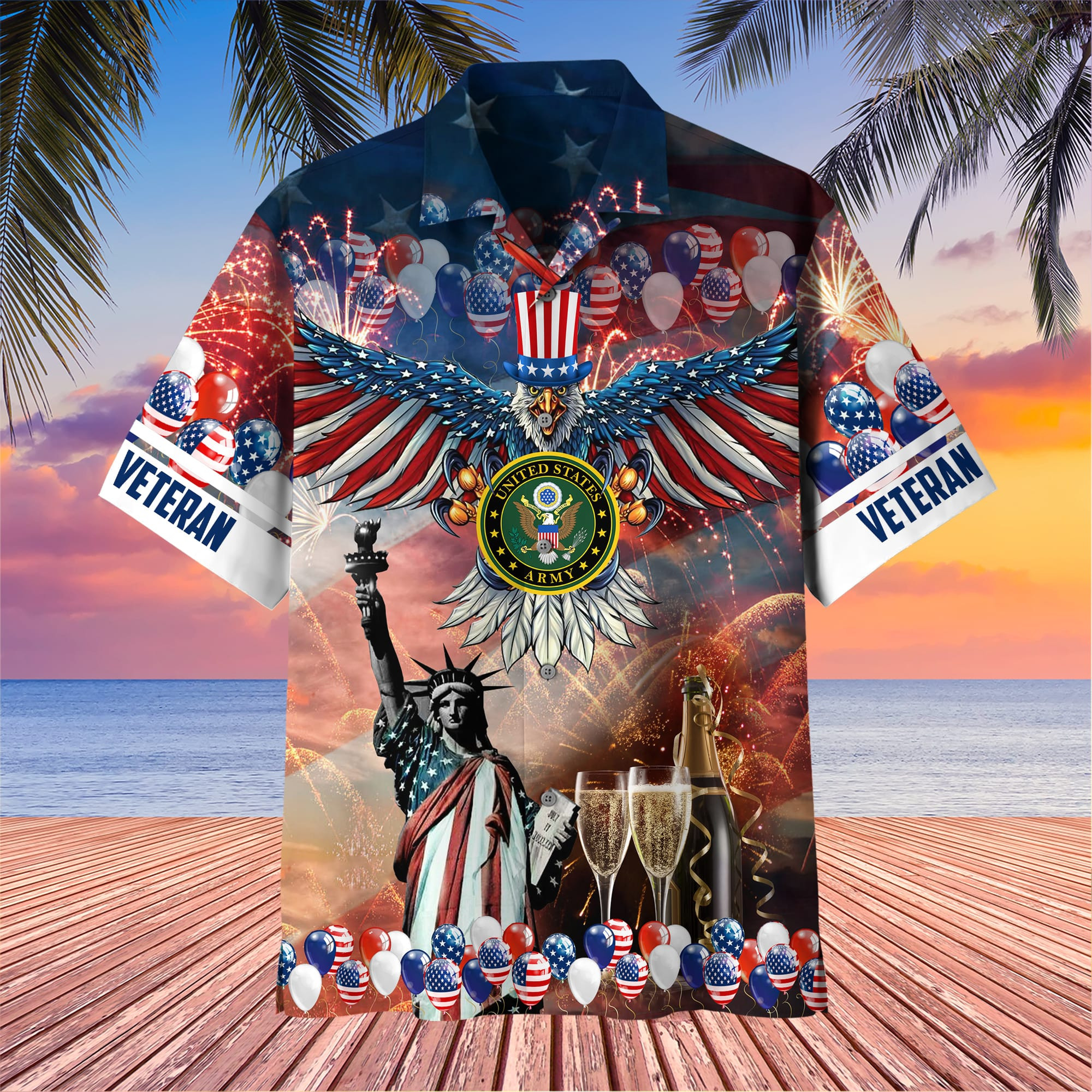 Premium Happy Independence Day U.S Veteran Hawaii Shirt PVC060601