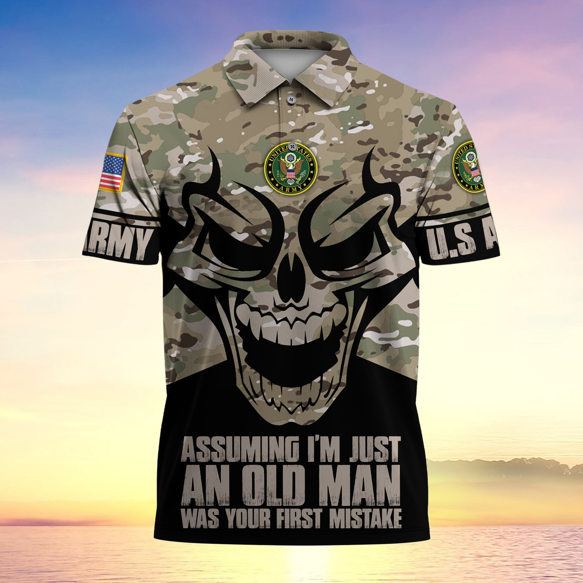 Assuming I’m Just An Old Man Was Your First Mistake US Veteran MultiService Polo Shirt MH130602