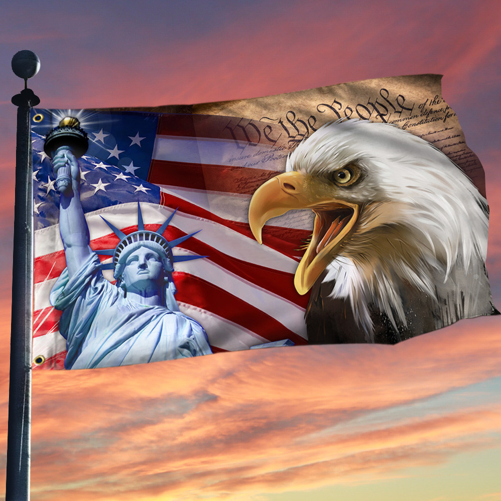 Premium America Patriotic Grommet We The People Flag PVC130717