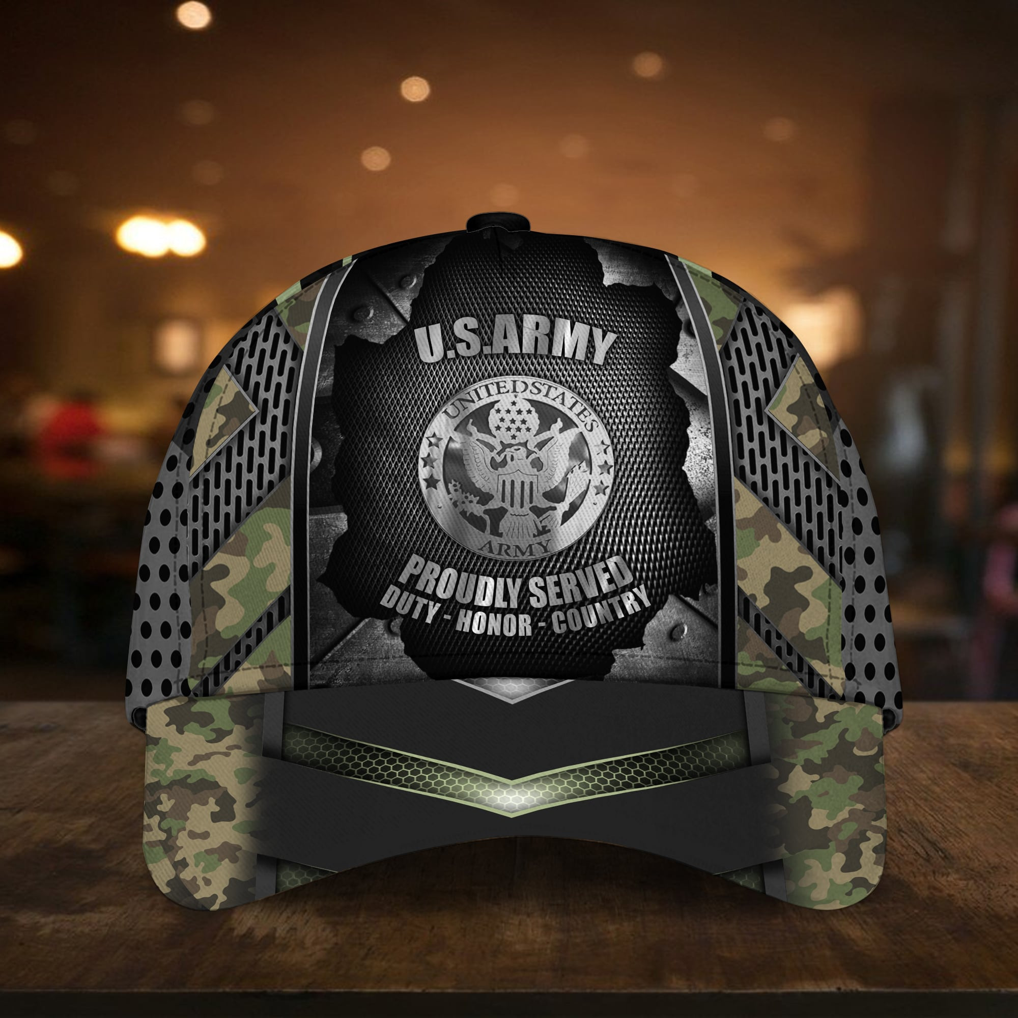 Camo Soldiers Multiservice U.S Veteran Cap PVC270603