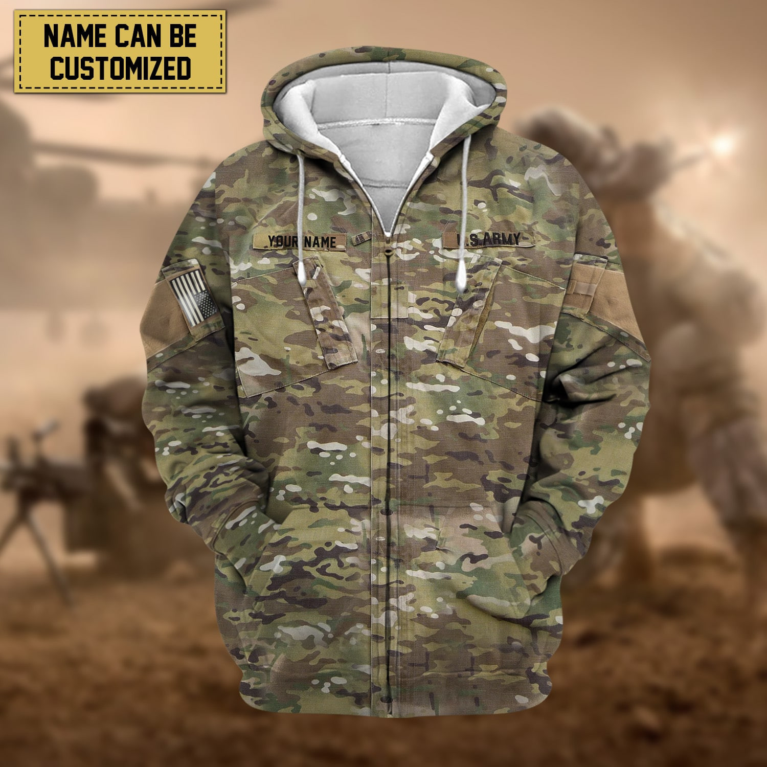 Premium Personalised US Veteran Zip Up Hoodie NPVC230801