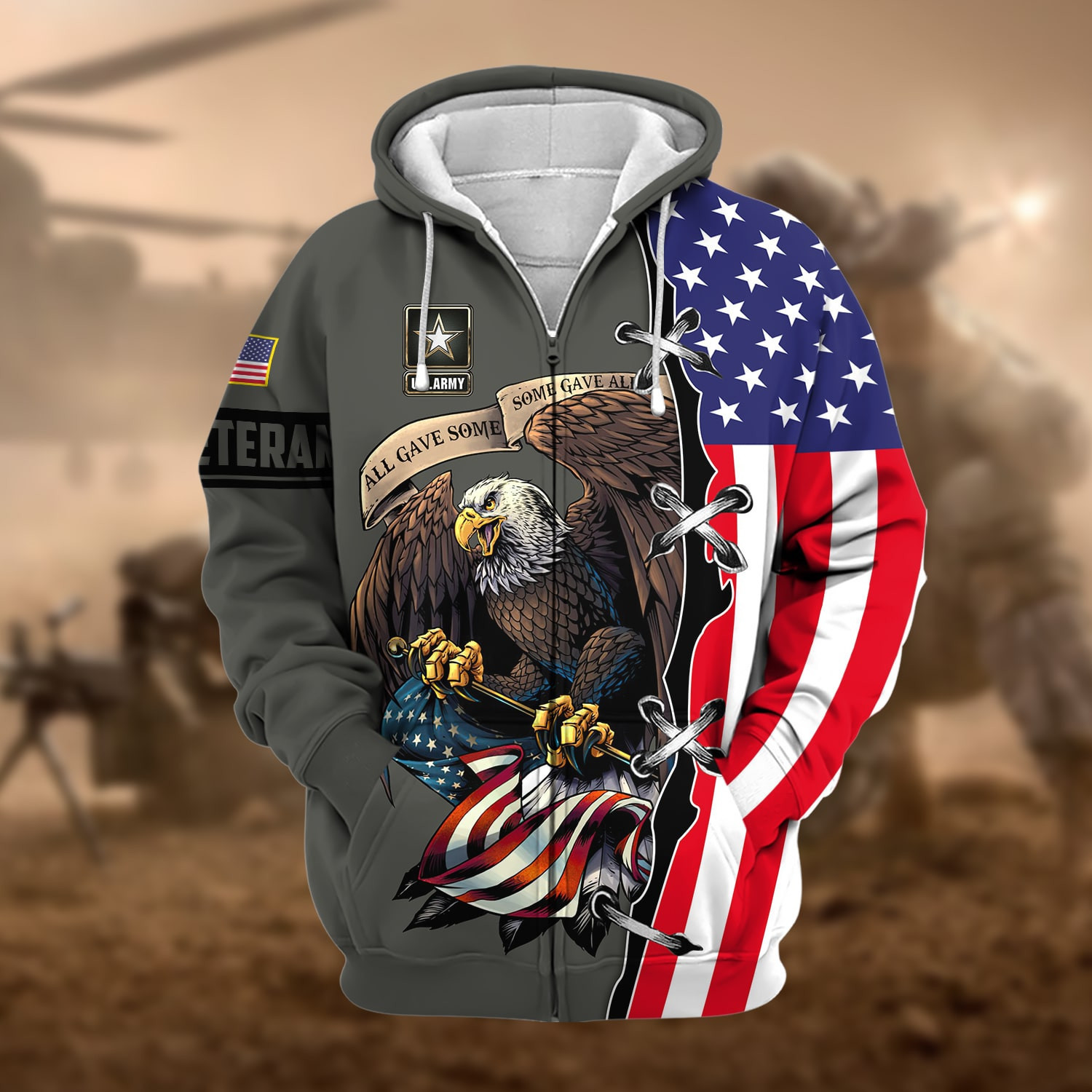 Premium US Veteran Zip Up Hoodie NPVC260803