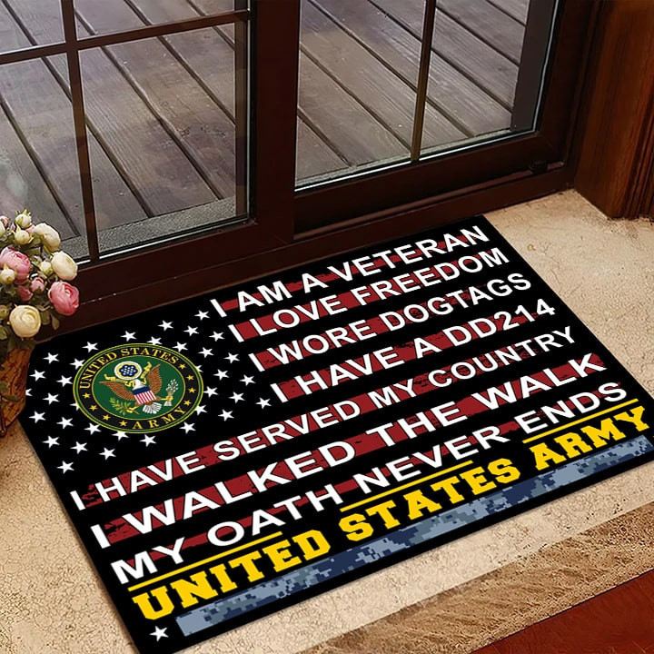 Unique Proud To Be A US Veteran Doormat NPVC180803