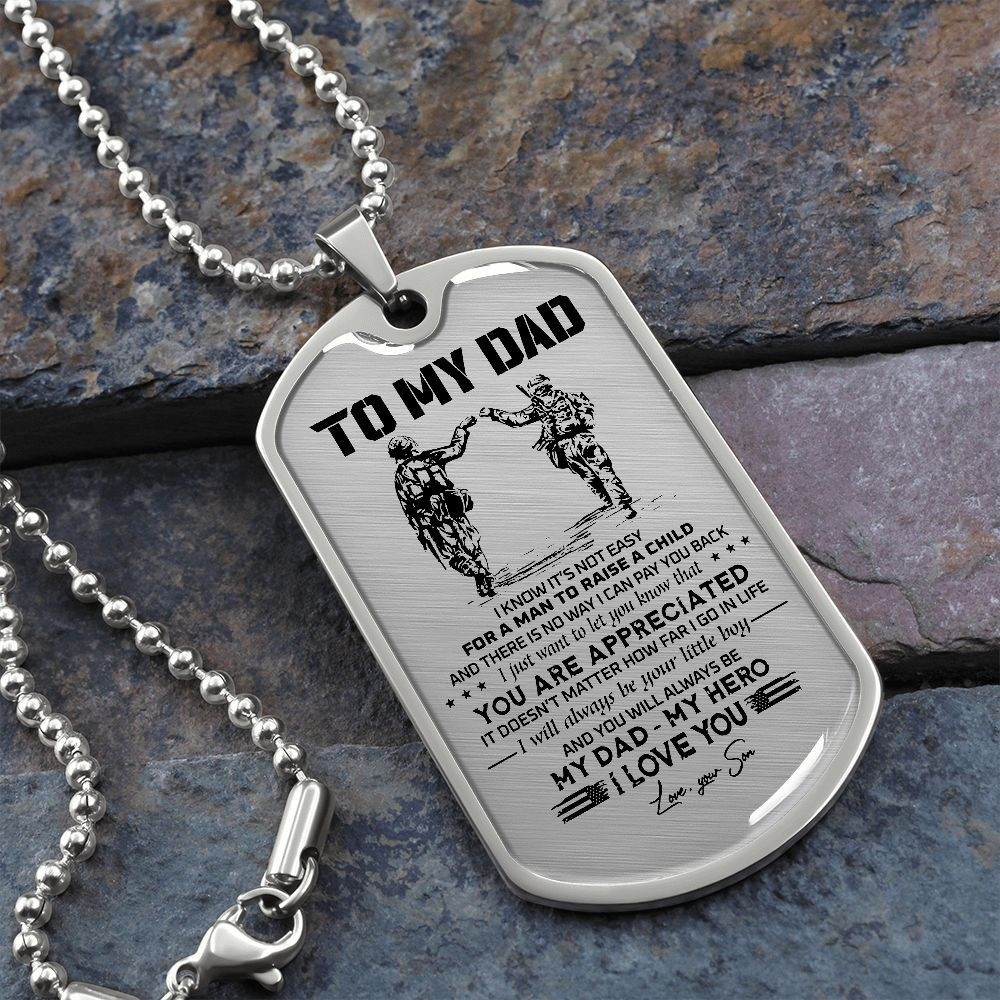 To My Dad – Veteran – Dog Tag – PVC250401