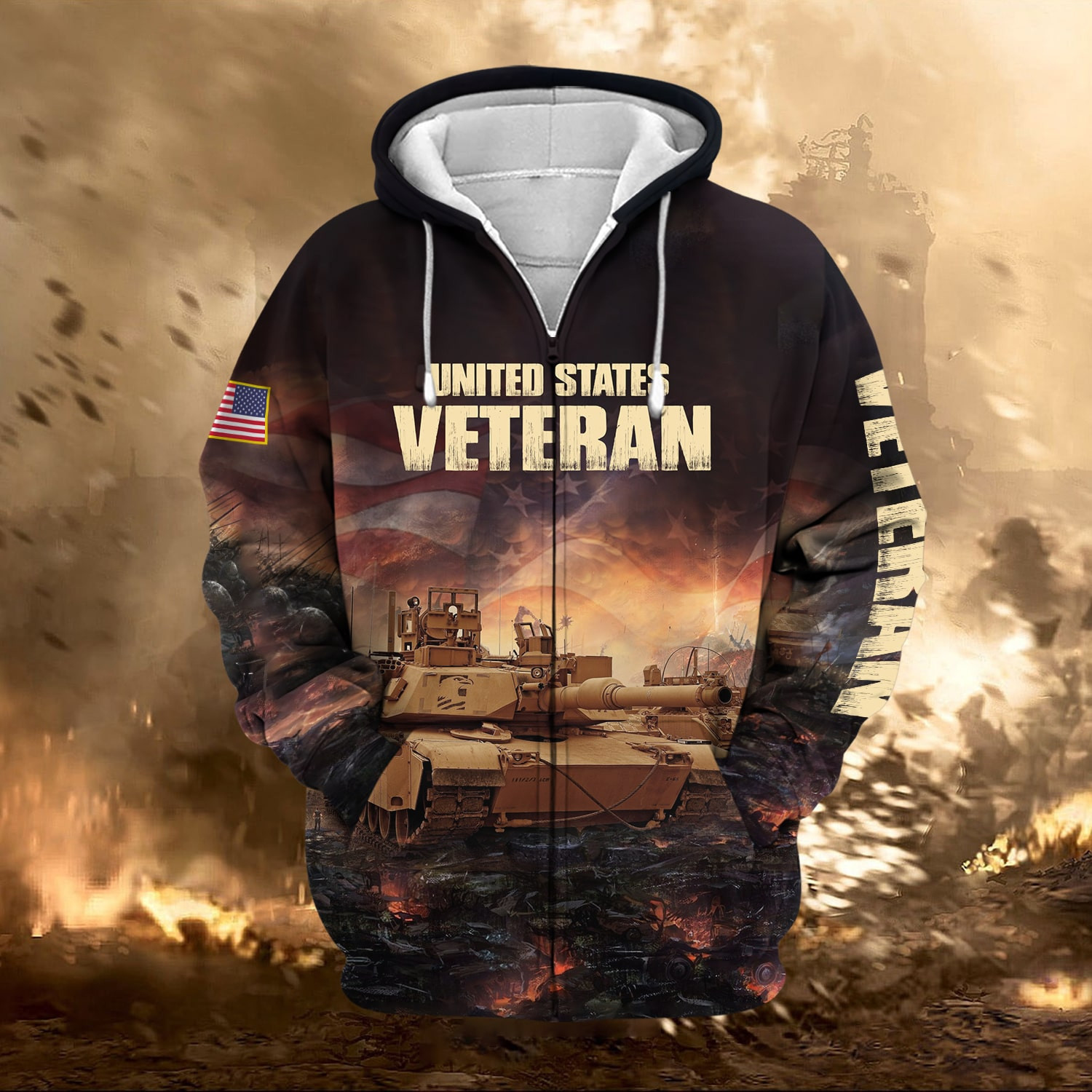 Unique US Veteran Zip Up Hoodie NPVC220804