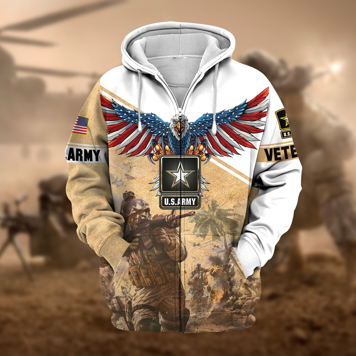 Premium Multiple Services US Veteran Zip Up Hoodie NPVC170802