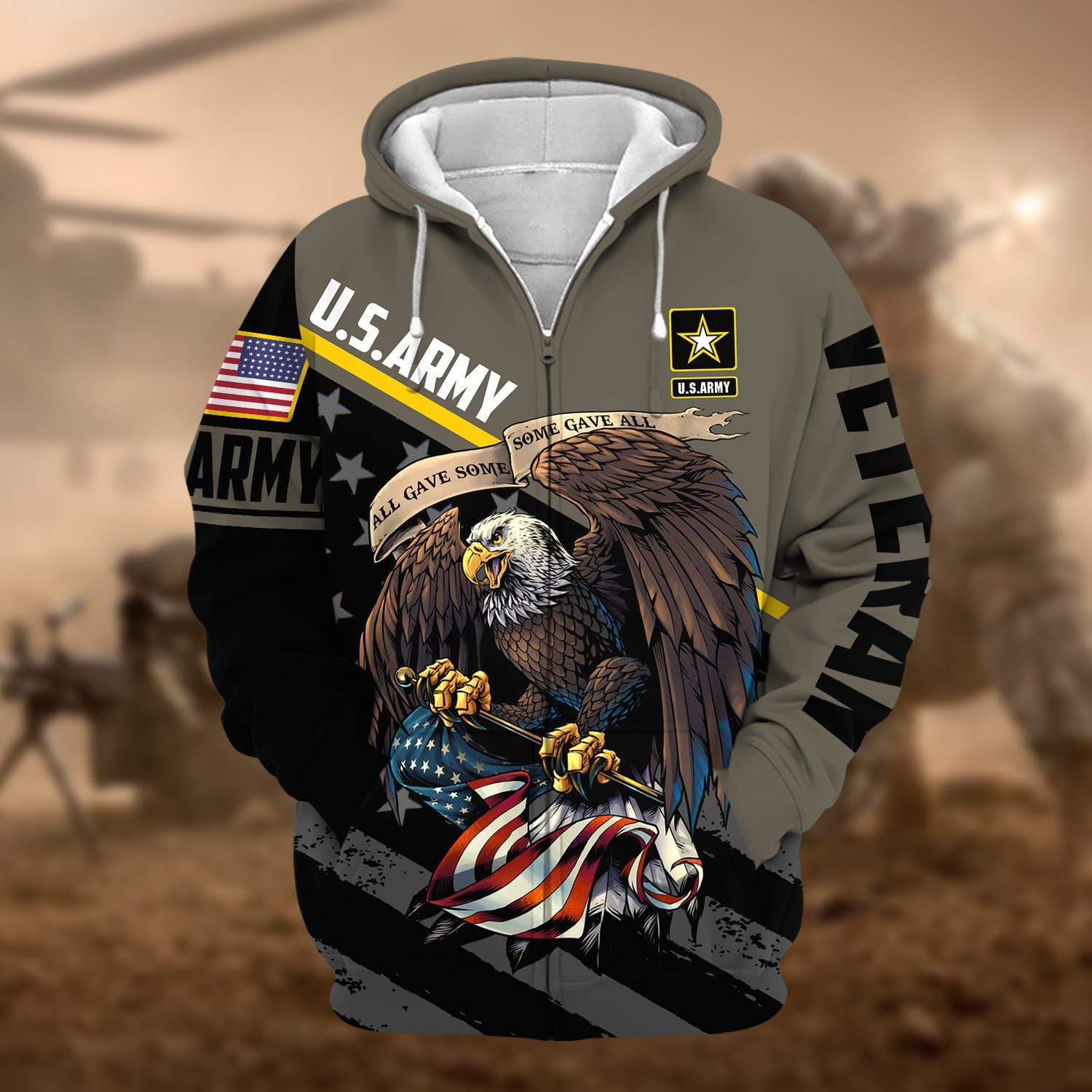 Premium All Gave Some Some Gave All US Veteran Zip Up Hoodie NPVC050911
