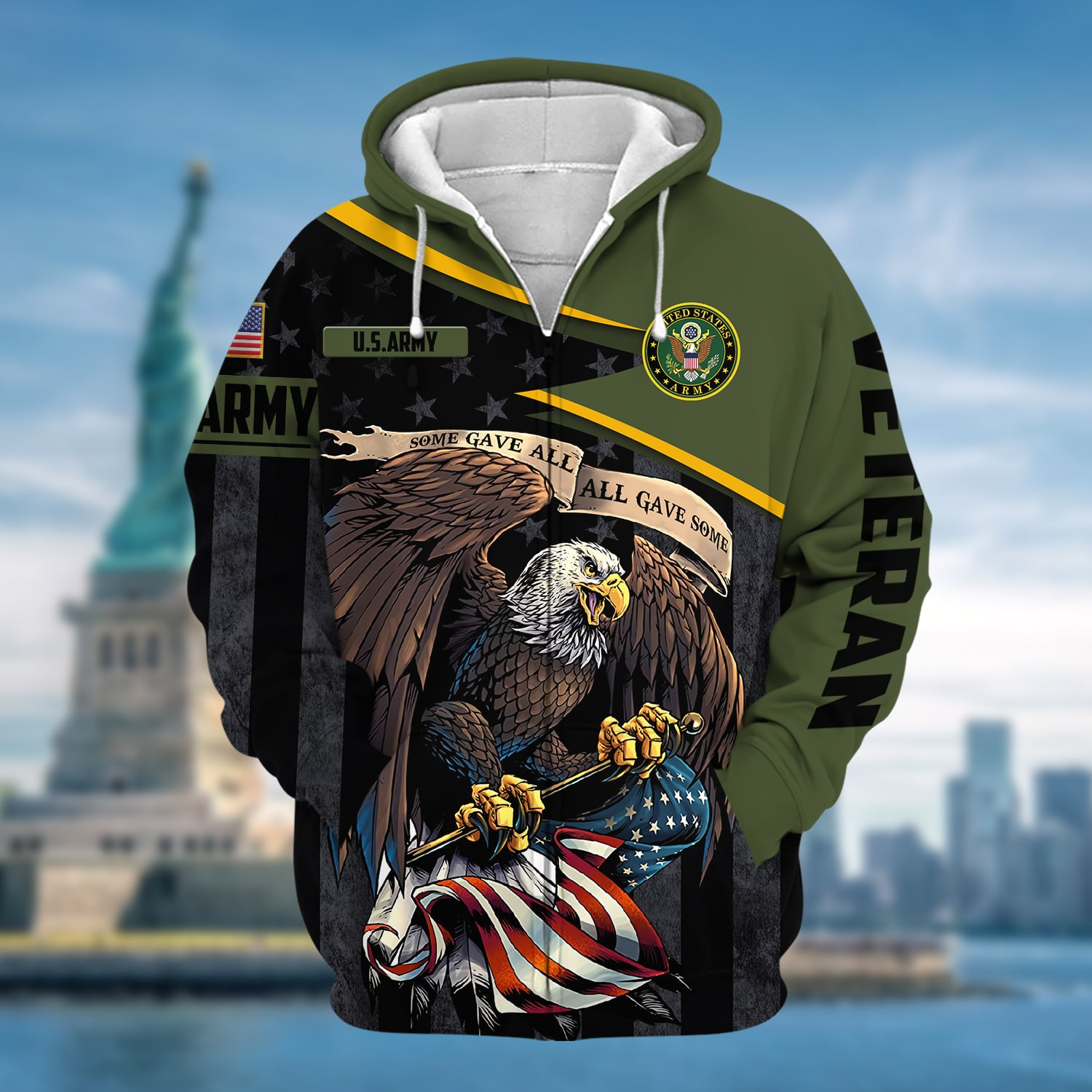 Premium All Gave Some US Veteran Zip Up Hoodie NPVC101102