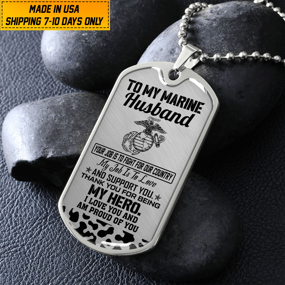 Premium US Veteran Dog Tag Husband Gift From Wife NPVC020203