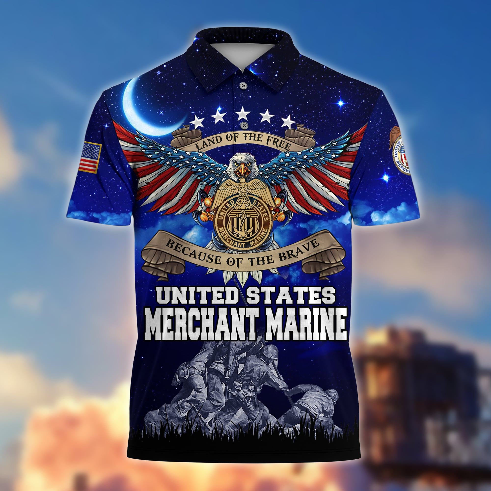 Premium United States Merchant Marine Polo And Hawaii Shirt NPVC150310