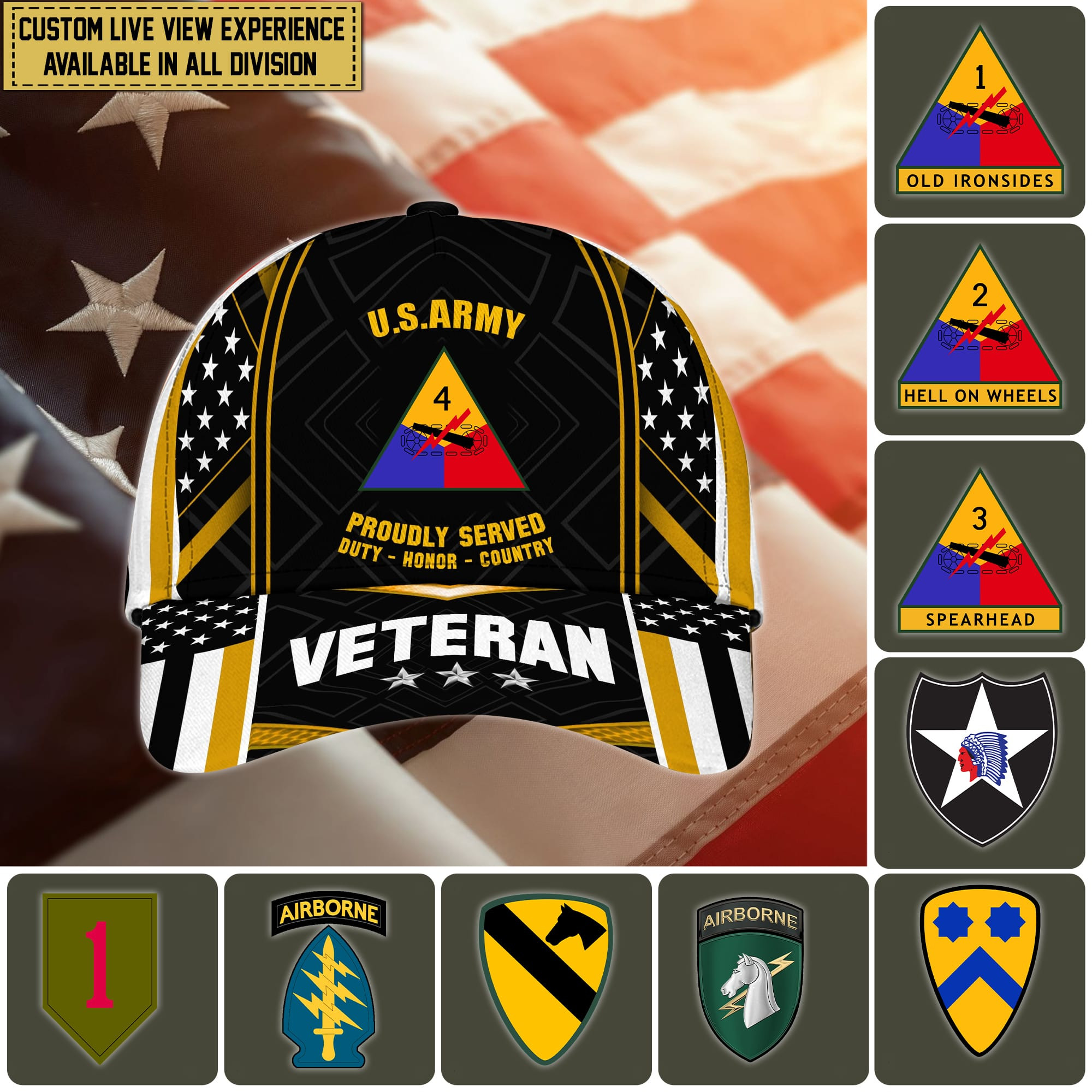 Unique Custom Division US Army Cap NPVC080402