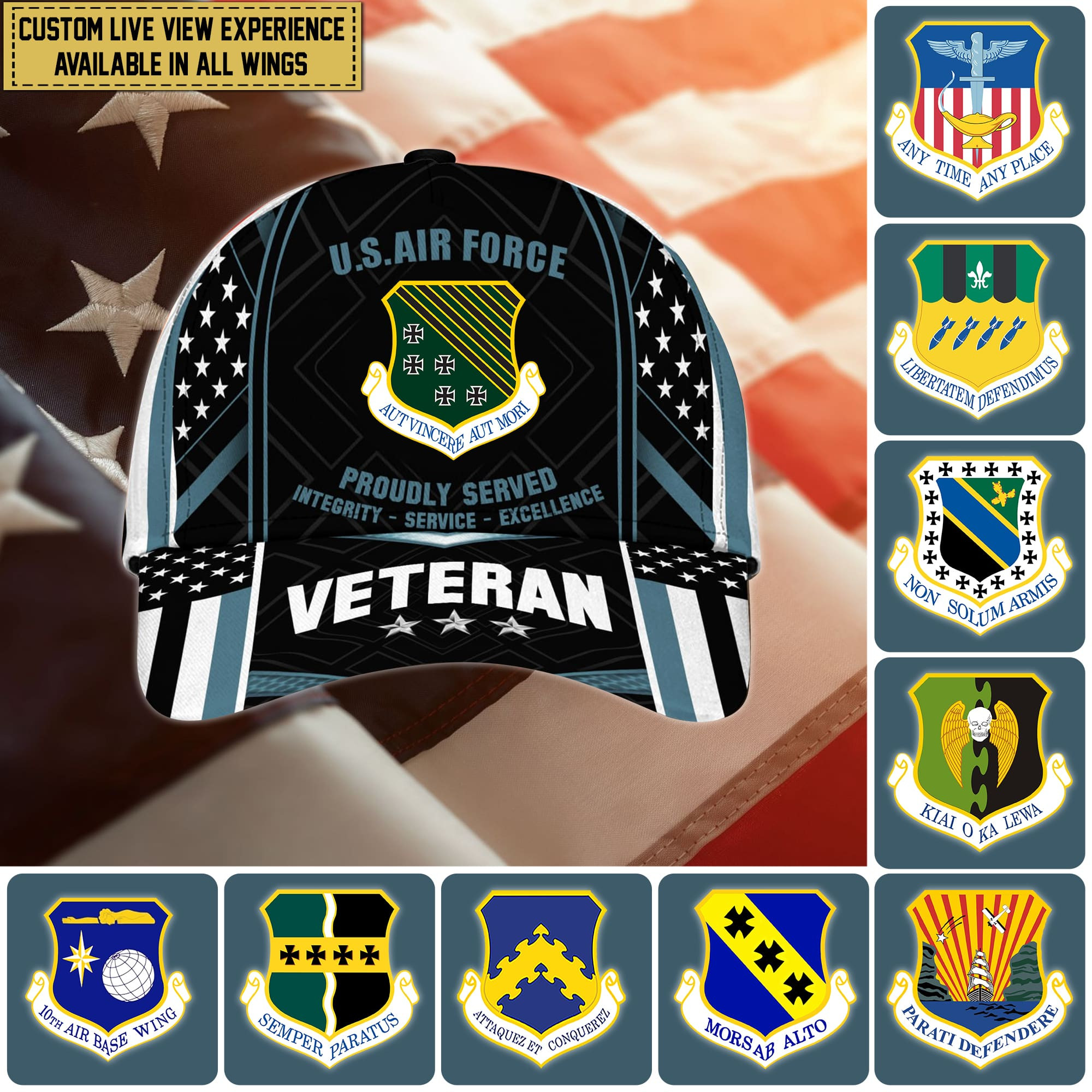 Unique Custom Wings USAF Cap NPVC100404
