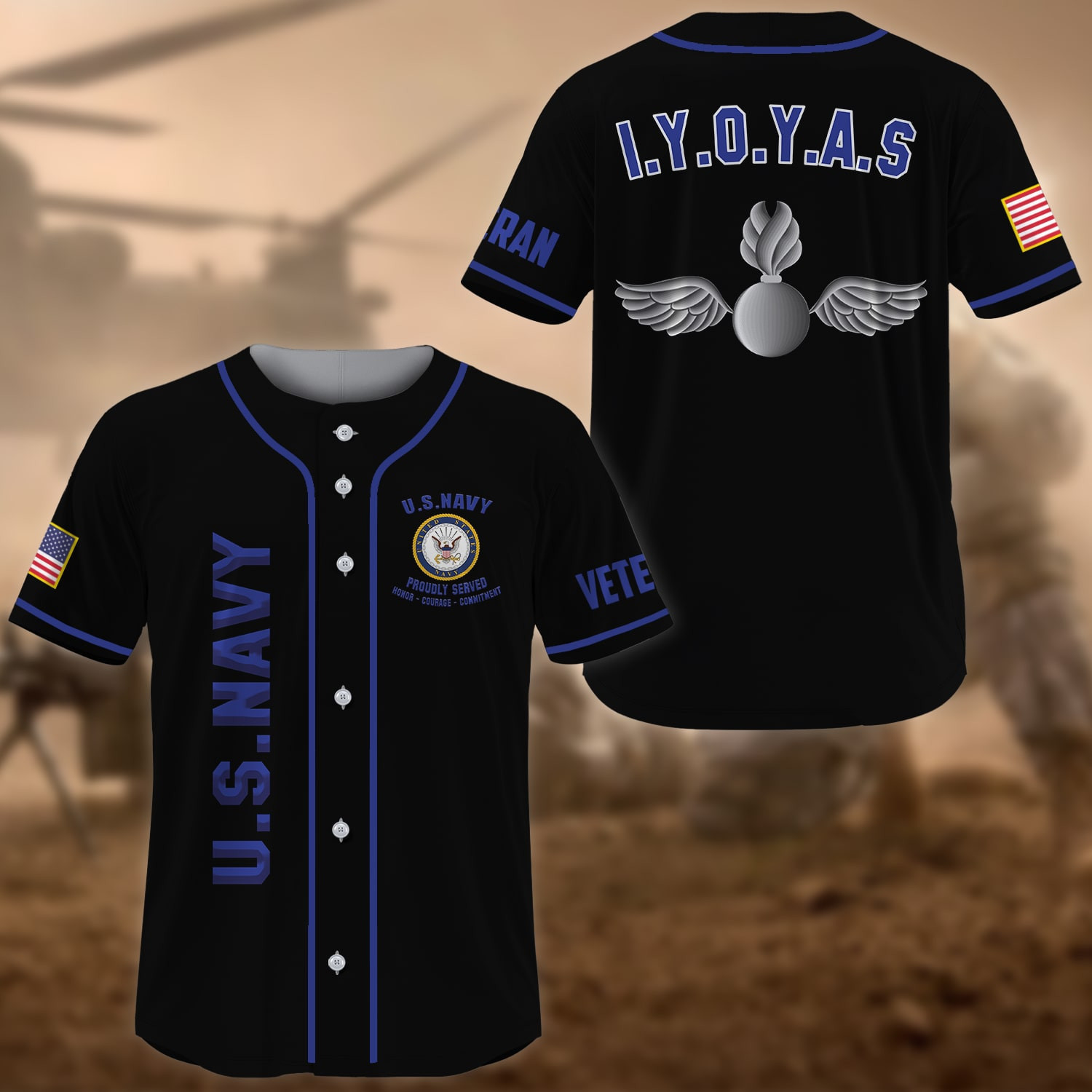 Premium US Veteran Baseball Jersey NPVC140410