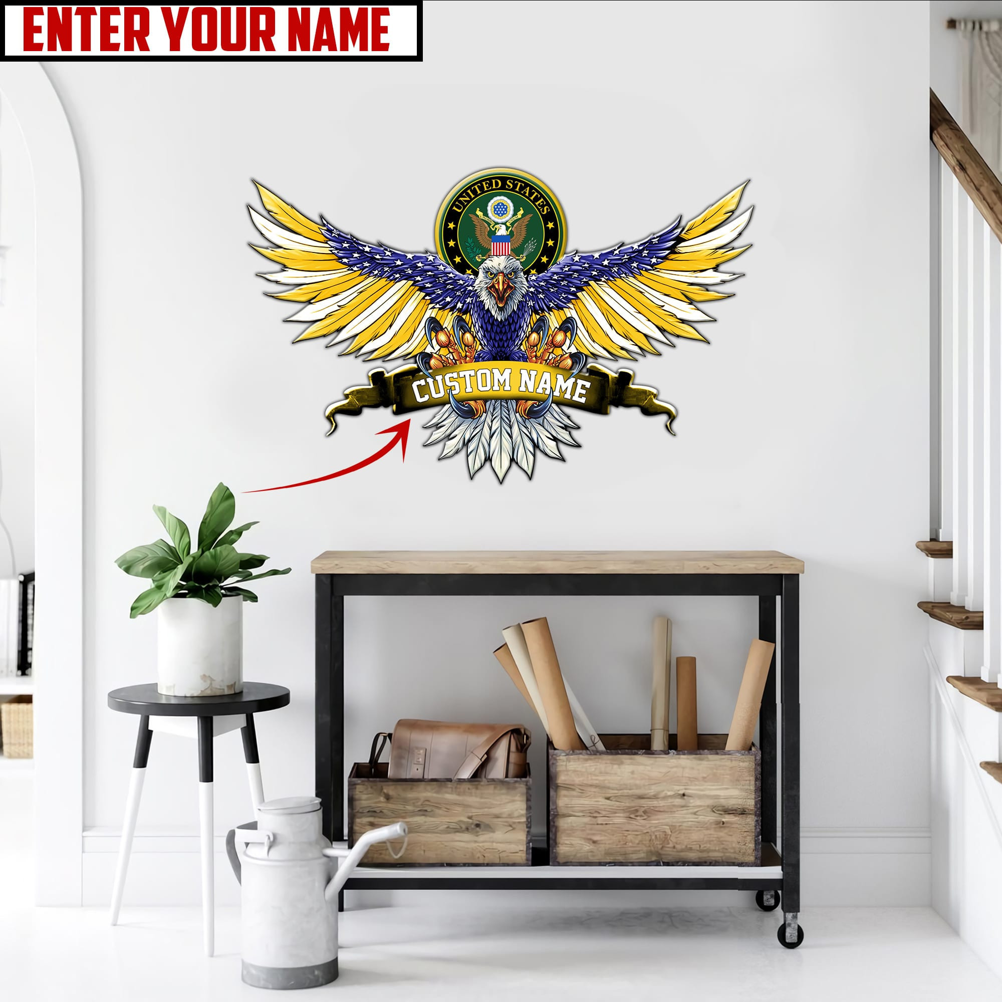 Customised U.S Multiple Service Veteran Metal Sign TVN240201
