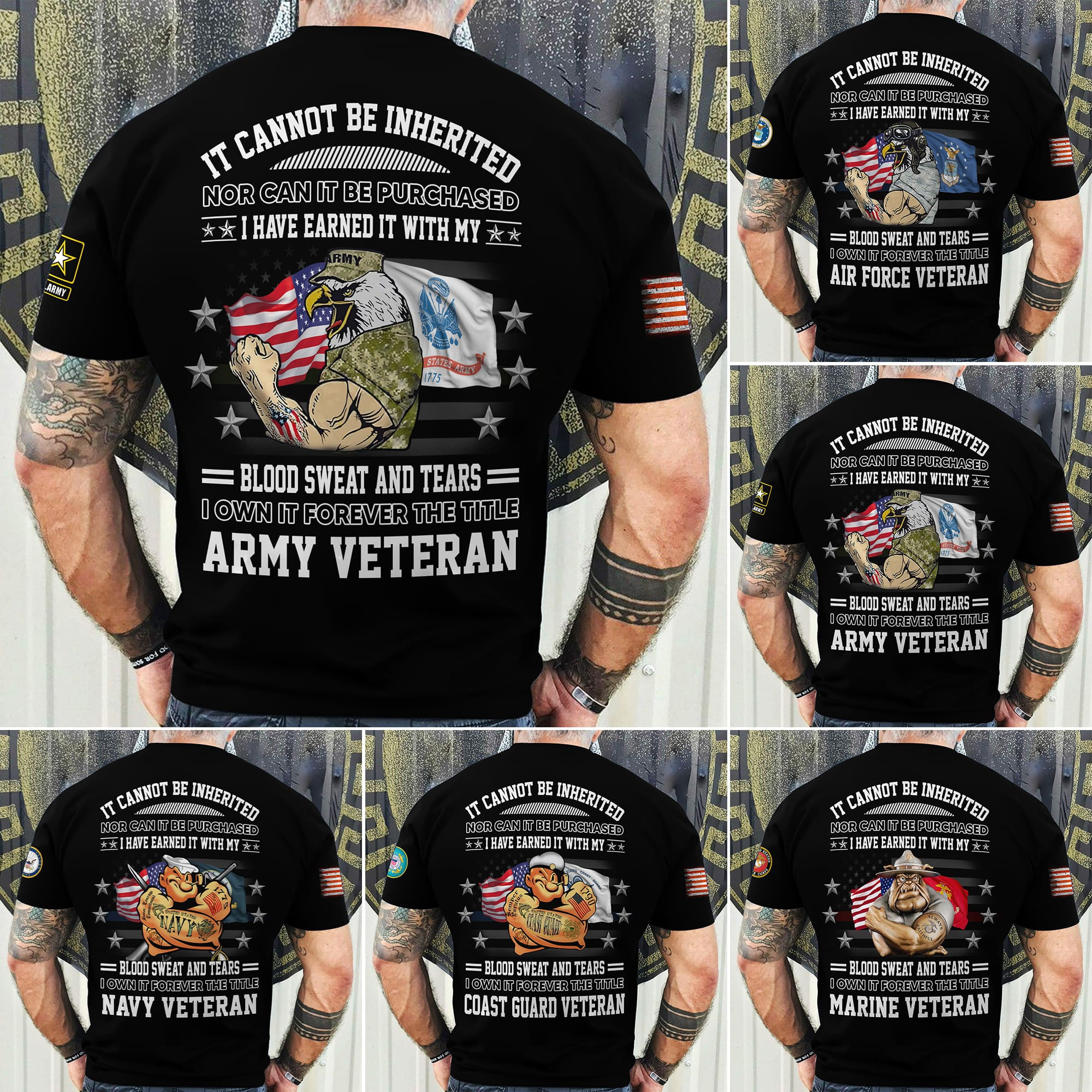 Premium I Have Earned It With My Blood Sweat And Tears US Veteran T-Shirt NPVC210401