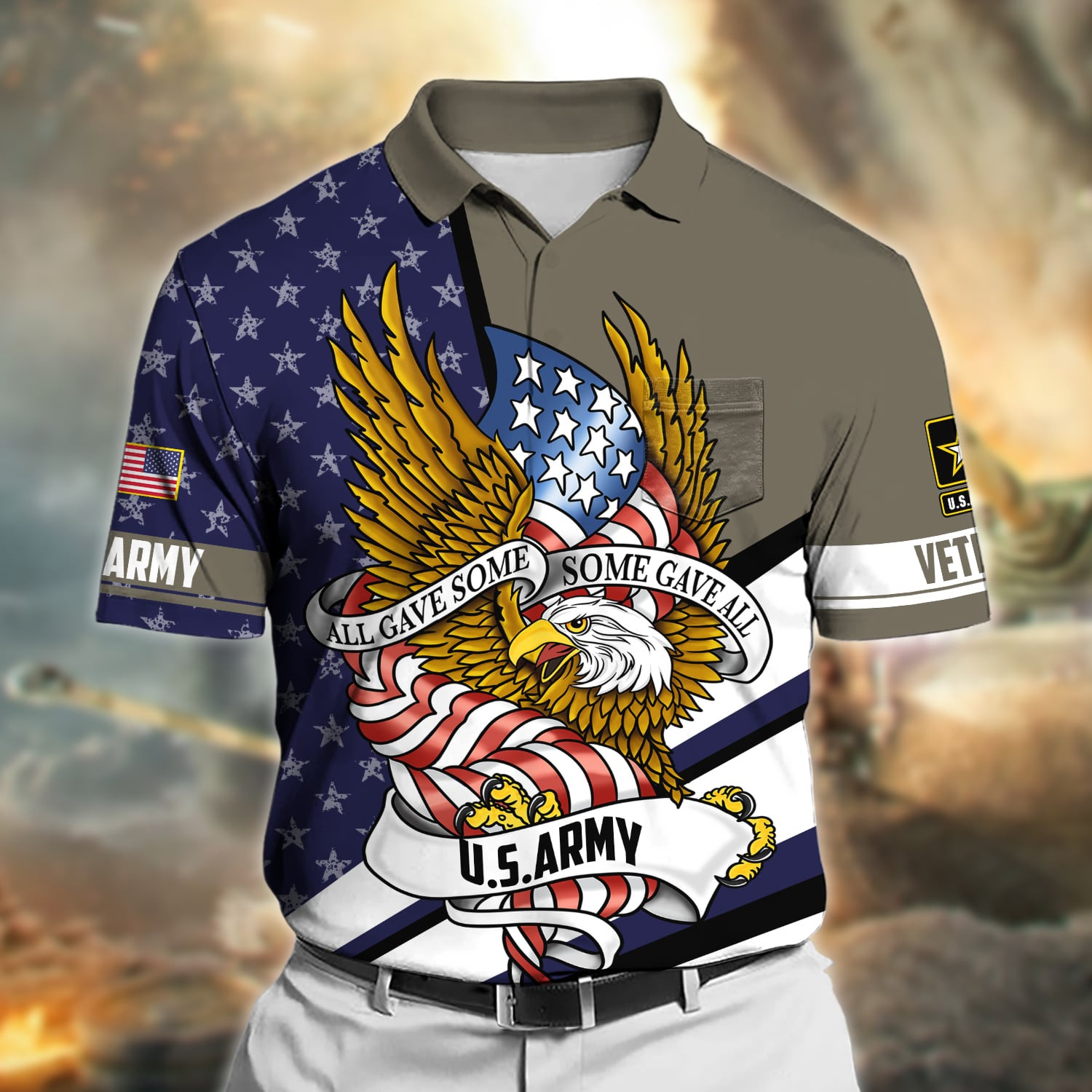 Premium All Gave Some Some Gave All US Veteran Polo Shirt With Pocket NPVC260405