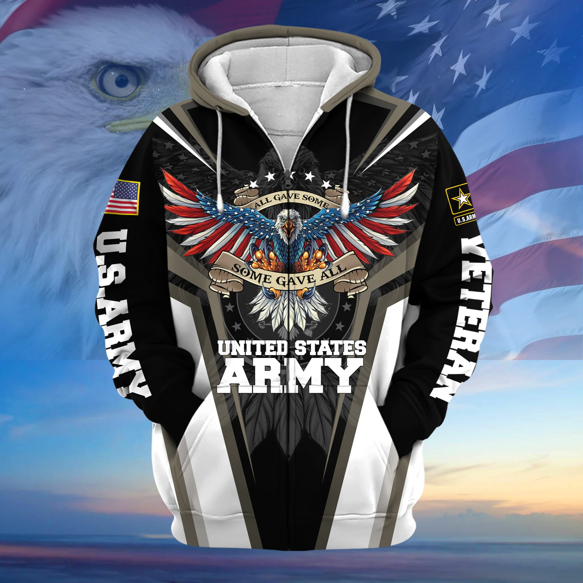 Premium All Gave Some Some Gave All US Veteran Zip Up Hoodie APVC140801