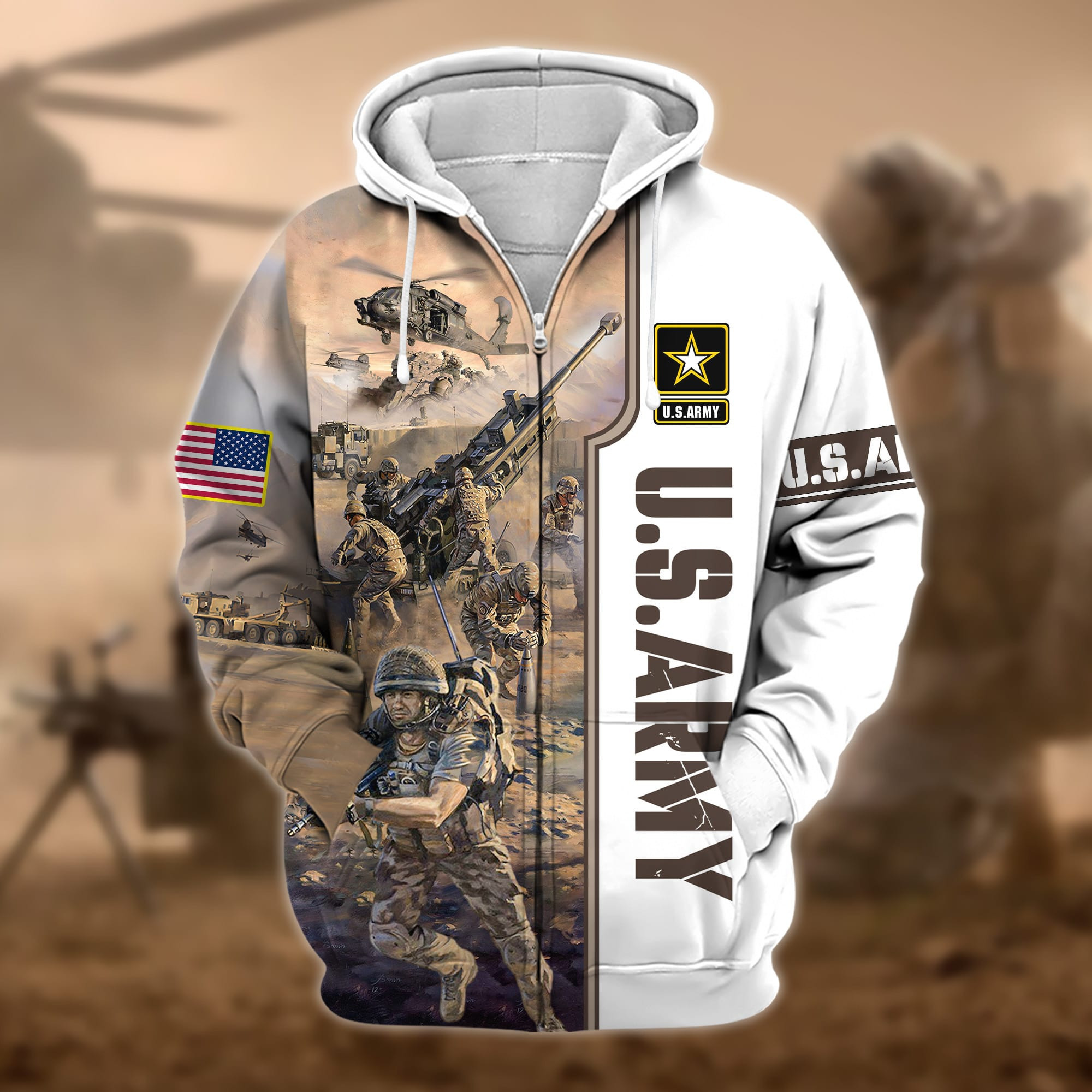 Premium Honoring All Who Served US Veteran Zip Up Hoodie APVC180801