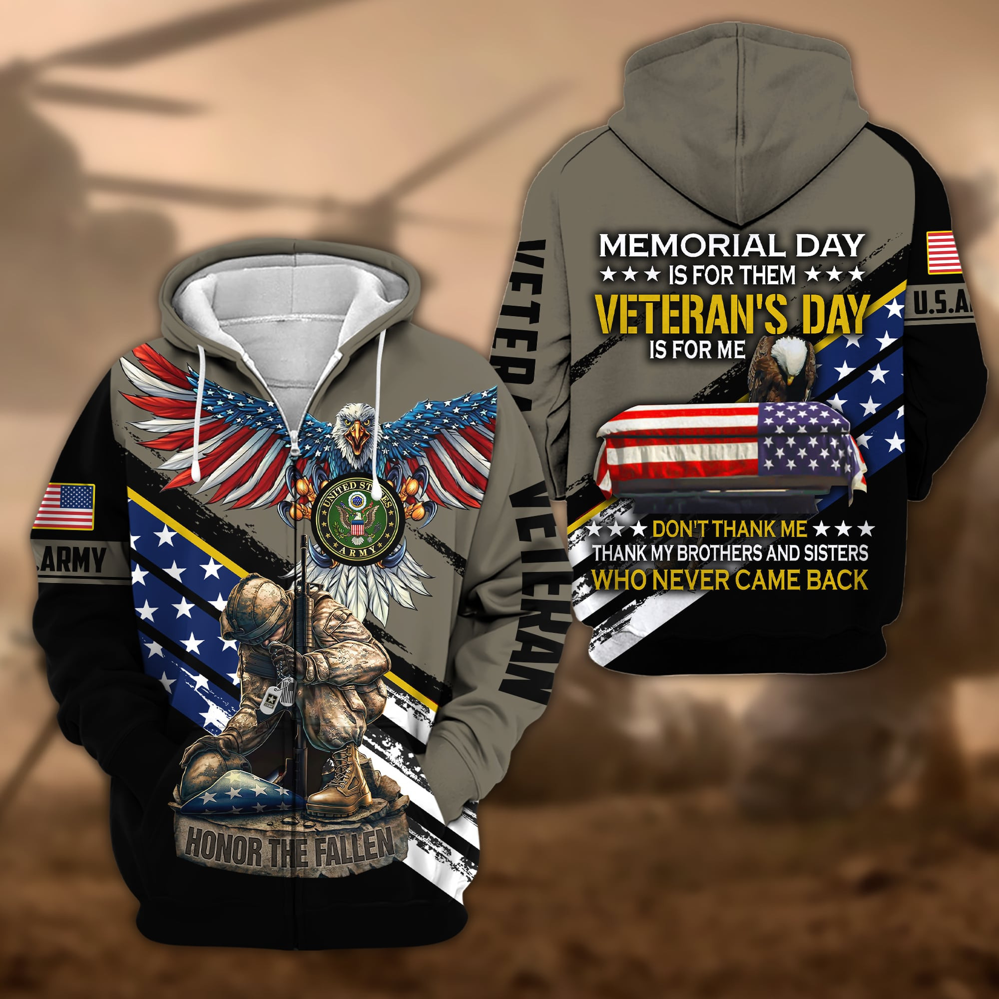 Premium Memorial Day Is For Them Veteran’s Day Is For Me US Veteran Zip Up Hoodie APVC060901