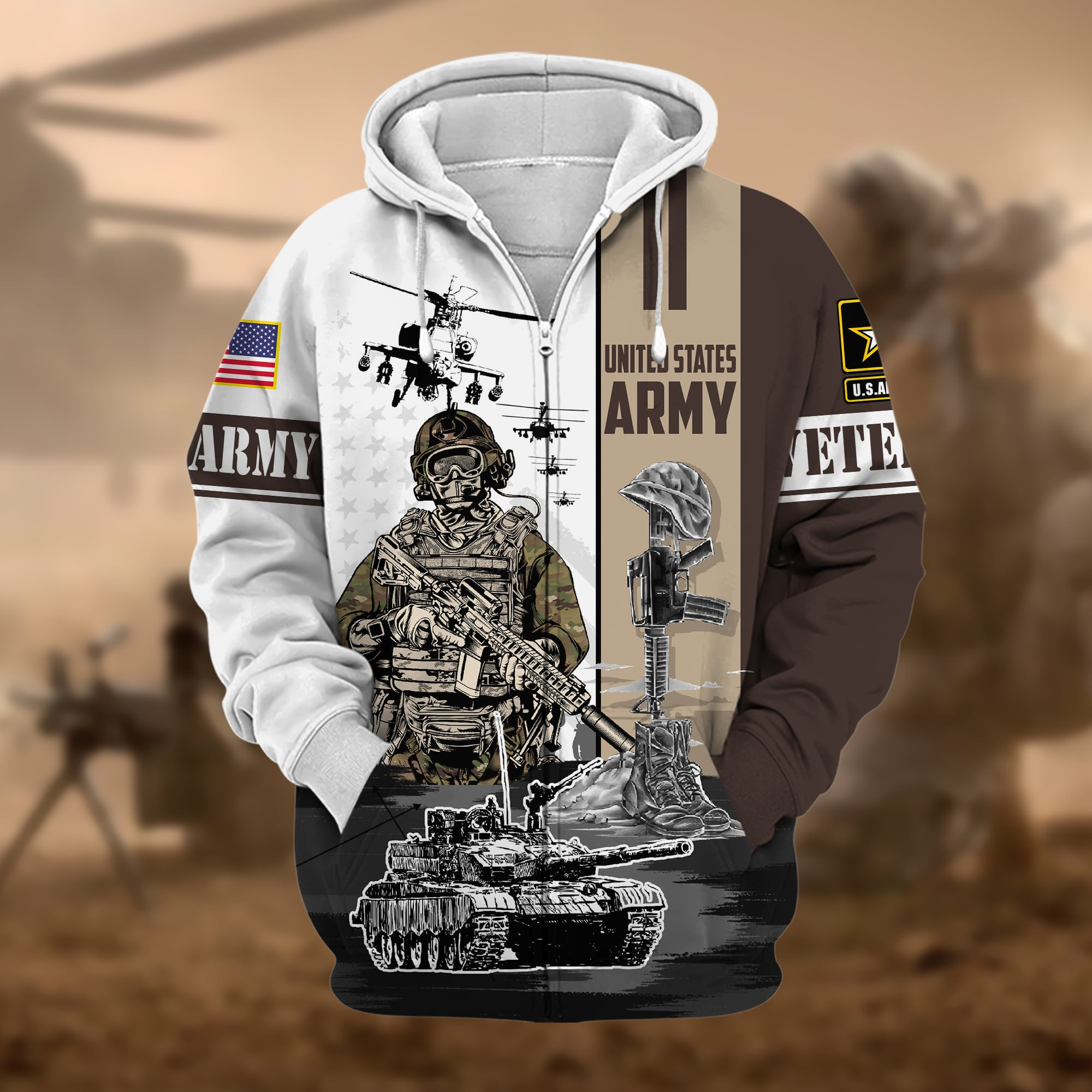 Premium Honoring All Who Served US Veteran Zip Up Hoodie APVC220904