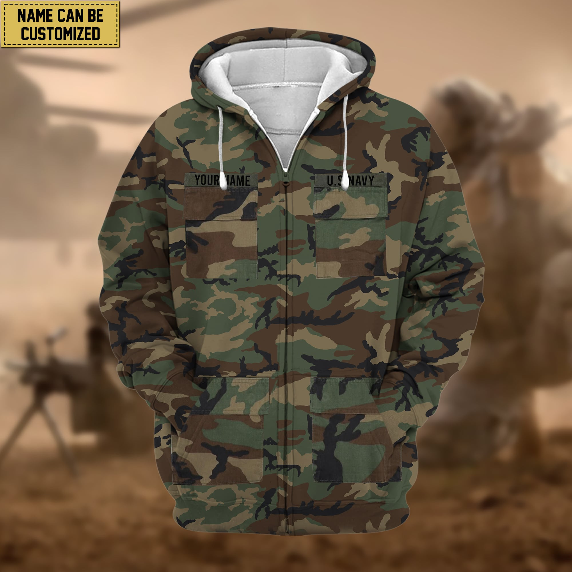 Premium US Navy Zip Up Hoodie APVC051010