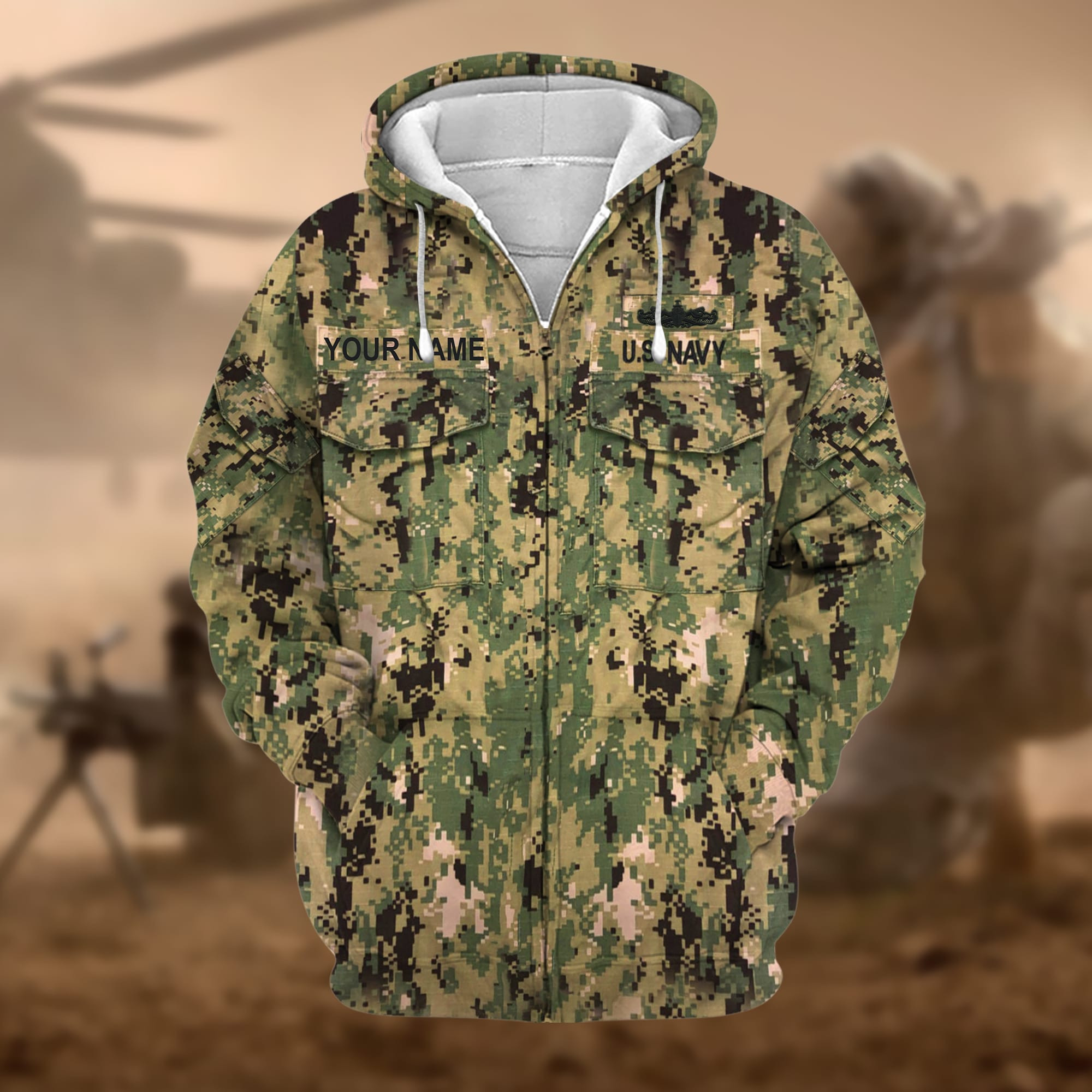 Premium US Navy Veteran Zip Up Hoodie APVC071010