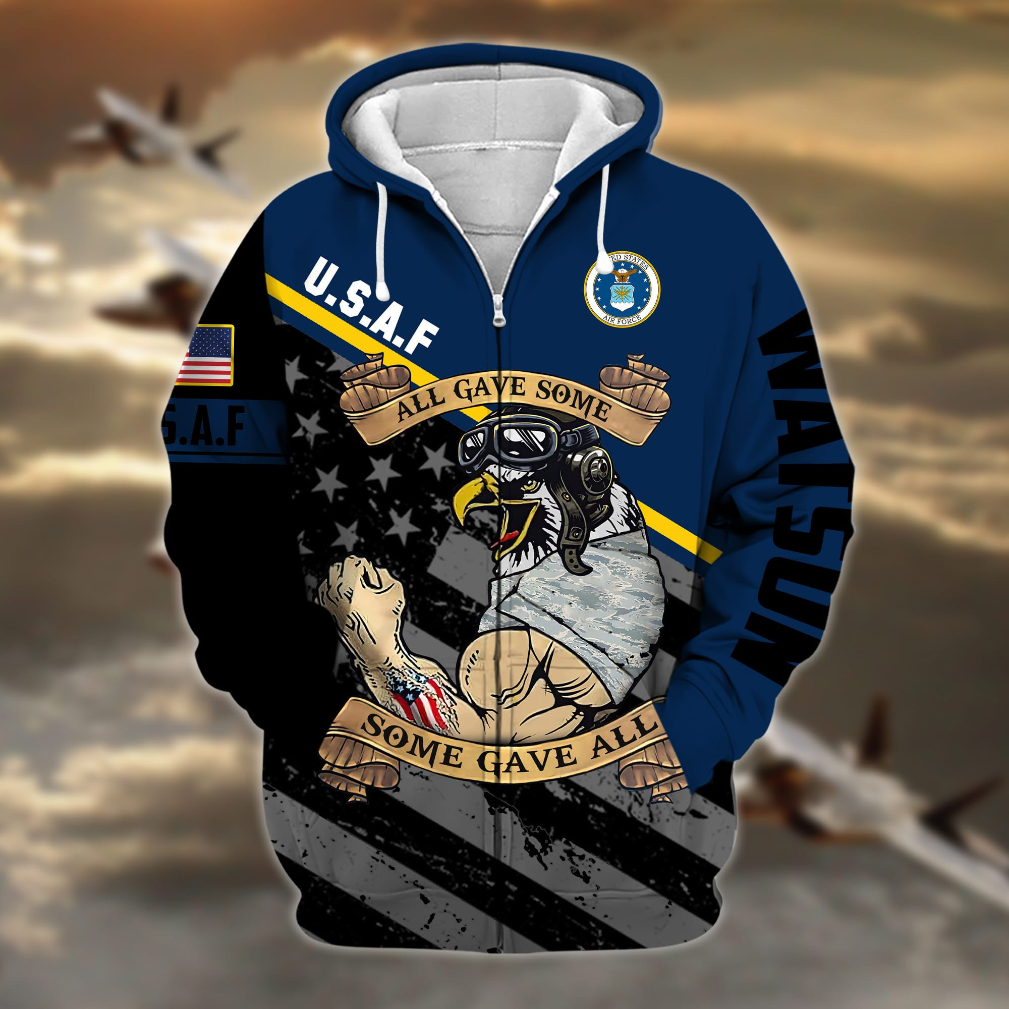 Premium US Air Force Zip Up Hoodie APVC131011