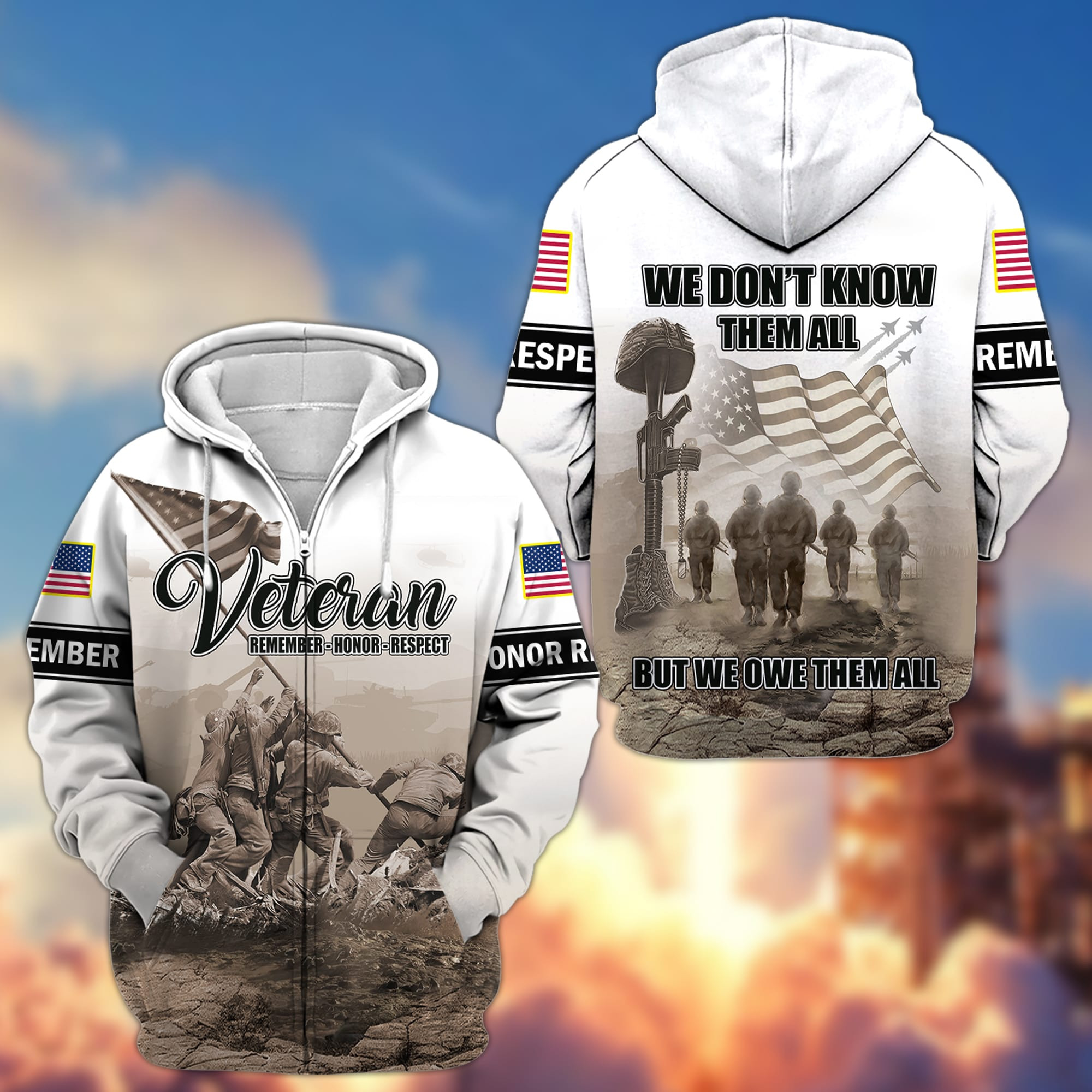 Premium We Don’t Know Them All But We Owe Them All Zip Up Hoodie APVC131001