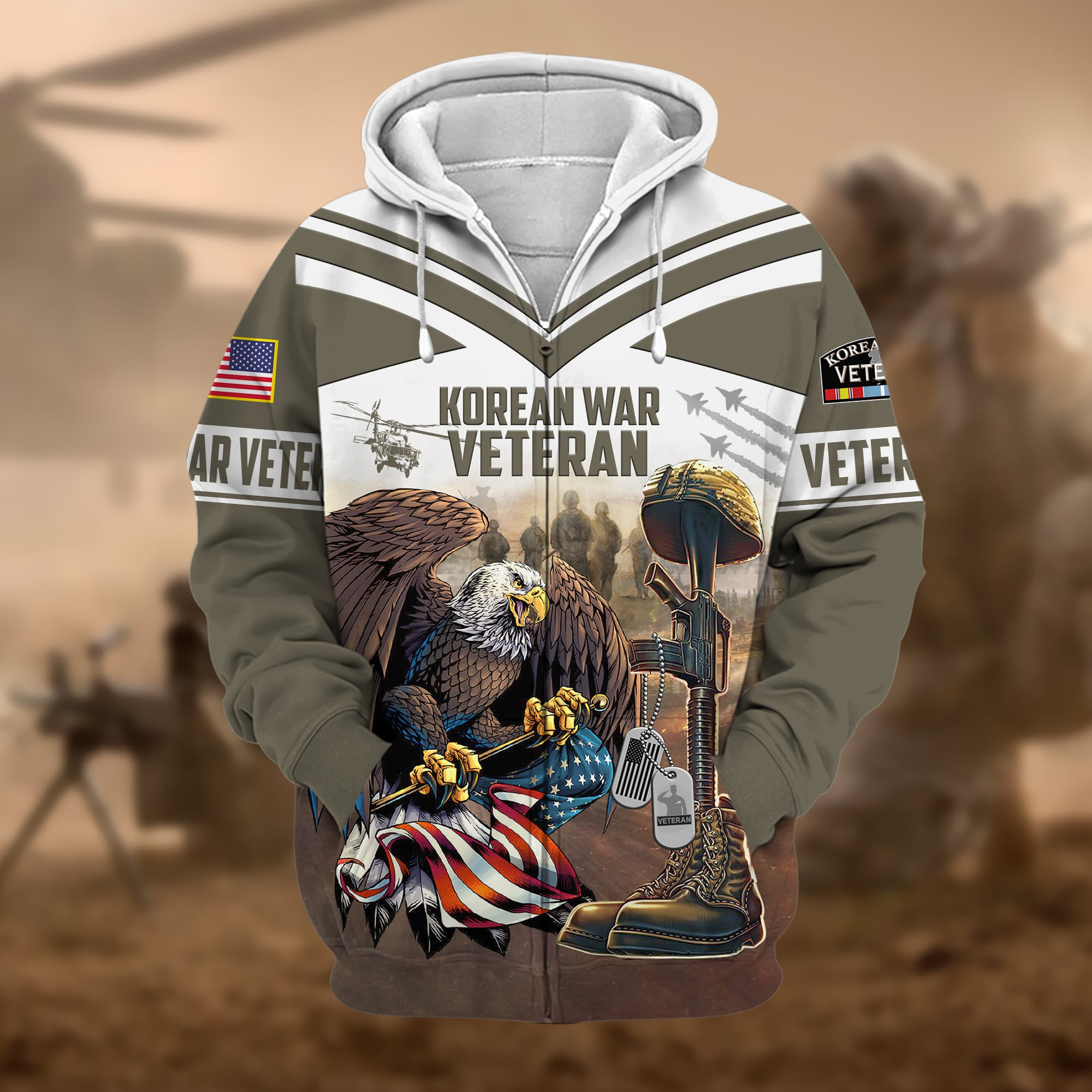 Premium Korean War Zip Up Hoodie APVC221012