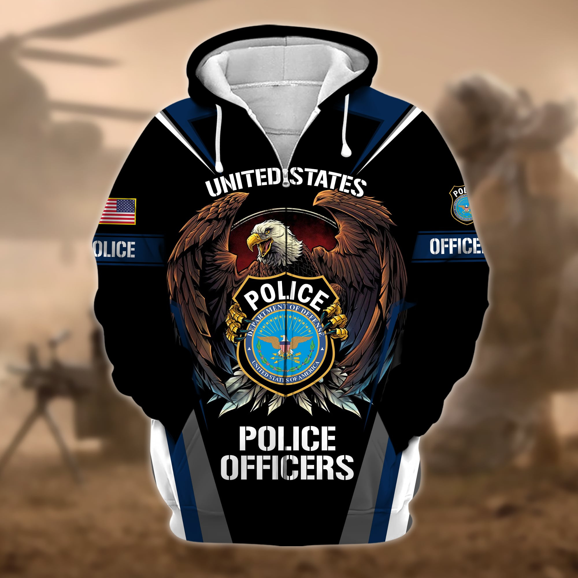Premium Police Officer Zip Up Hoodie APVC071112
