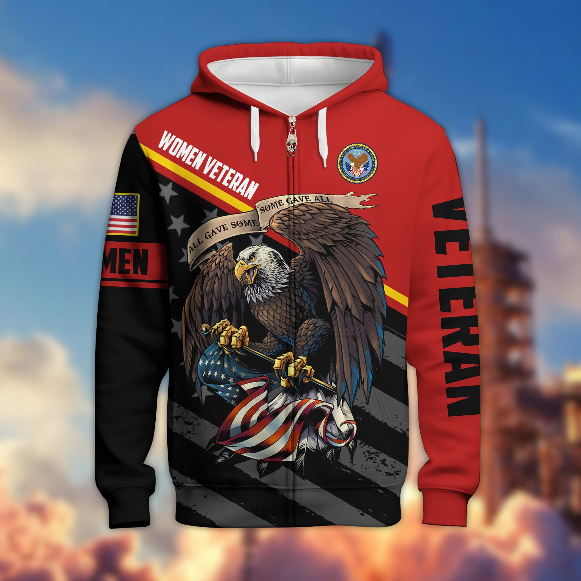 Premium Women Veteran Zip Up Hoodie 260111