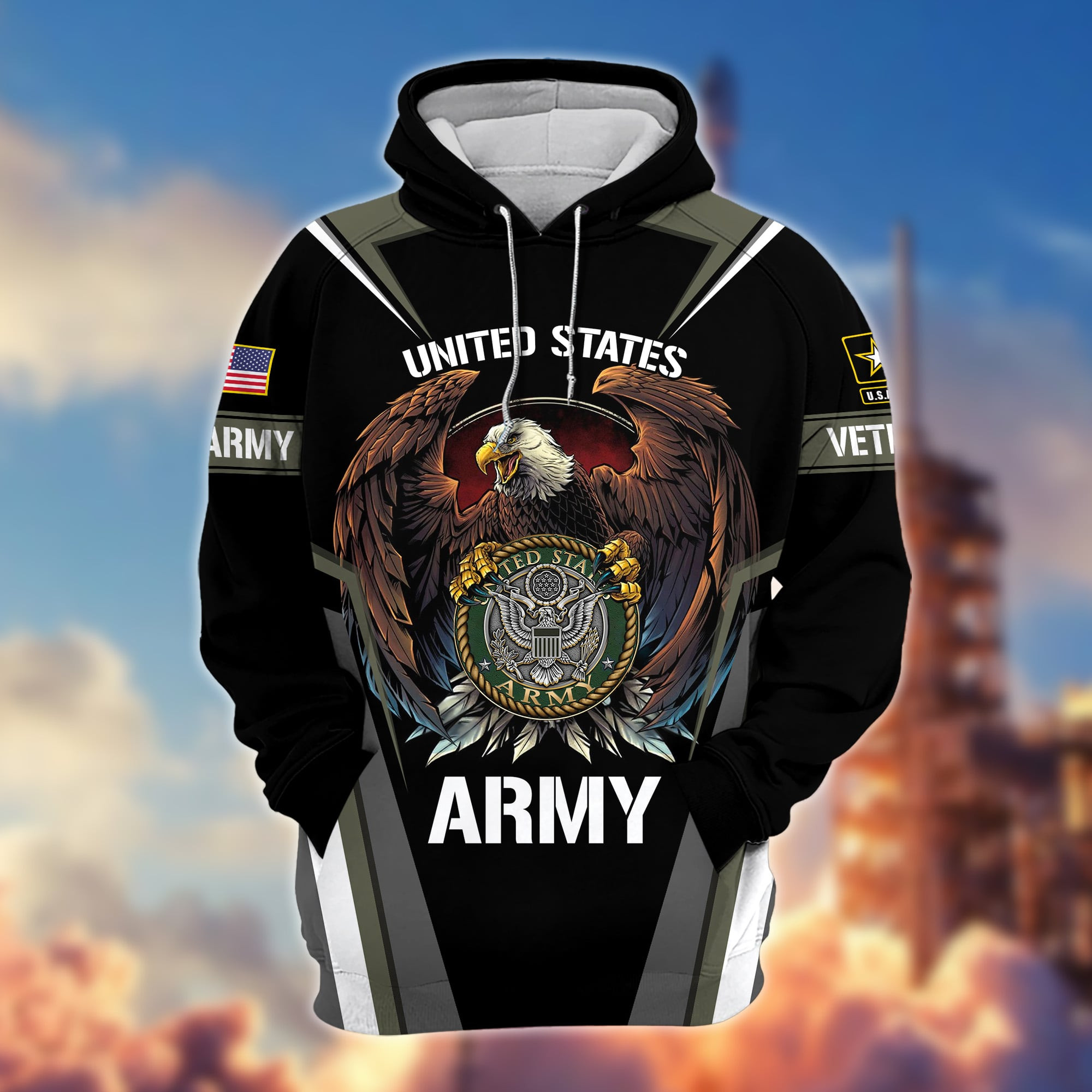Premium Eagle US Veterans Hoodie APVC080210