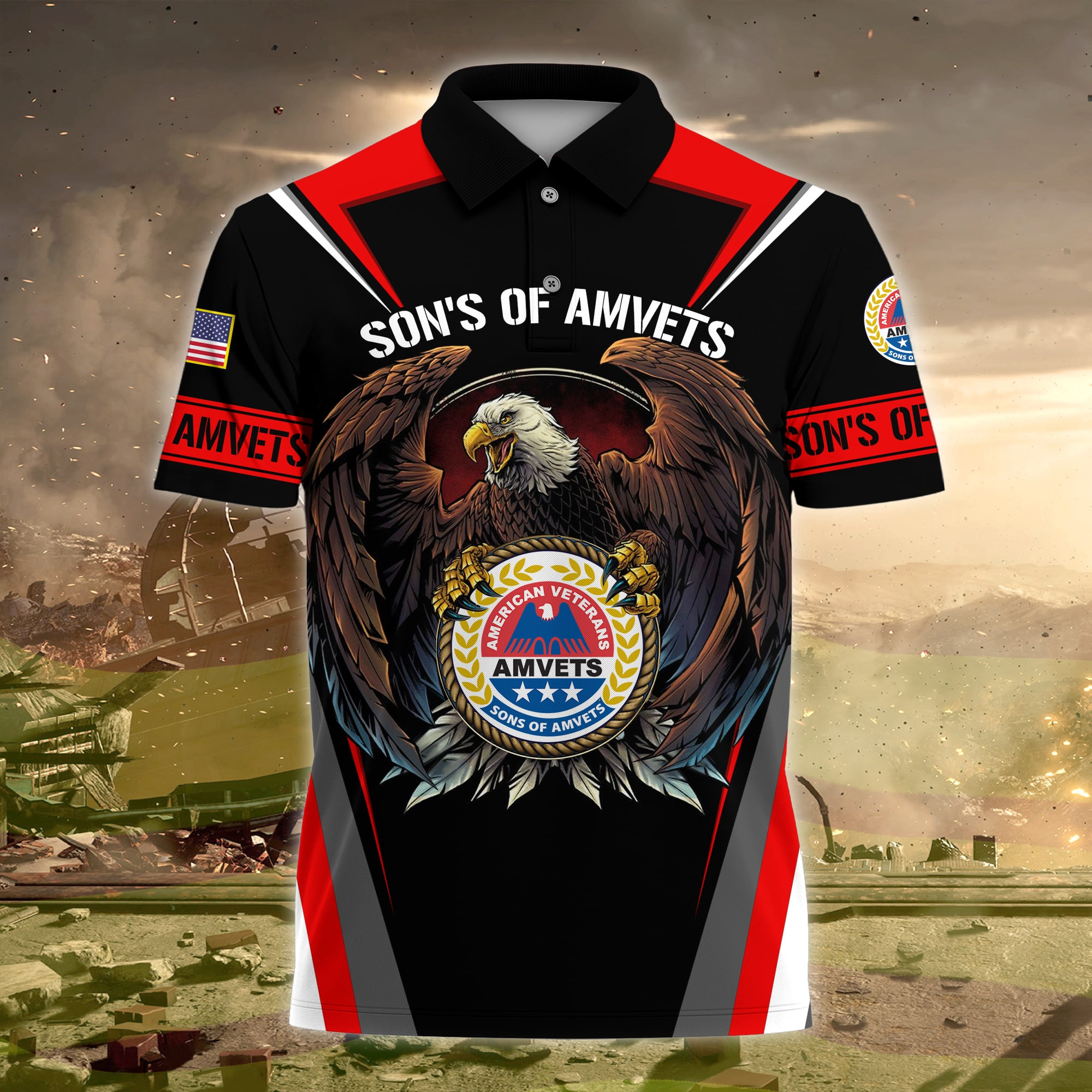 Premium Son’s Of Amvets Polo Shirt APVC170210