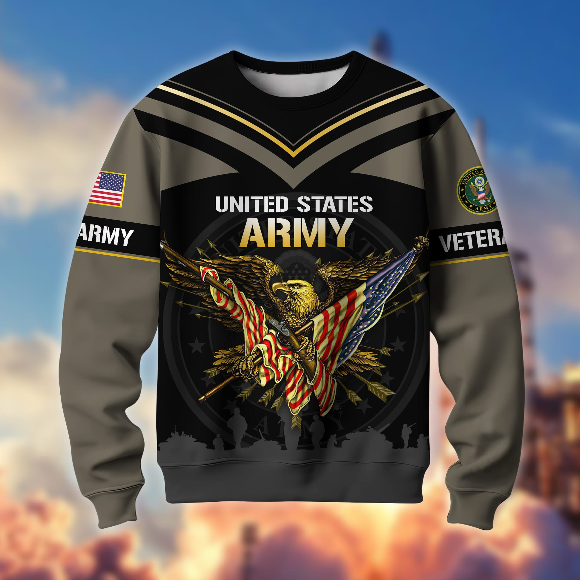 Premium Proudly Served US Veterans Sweatshirt APVC190201