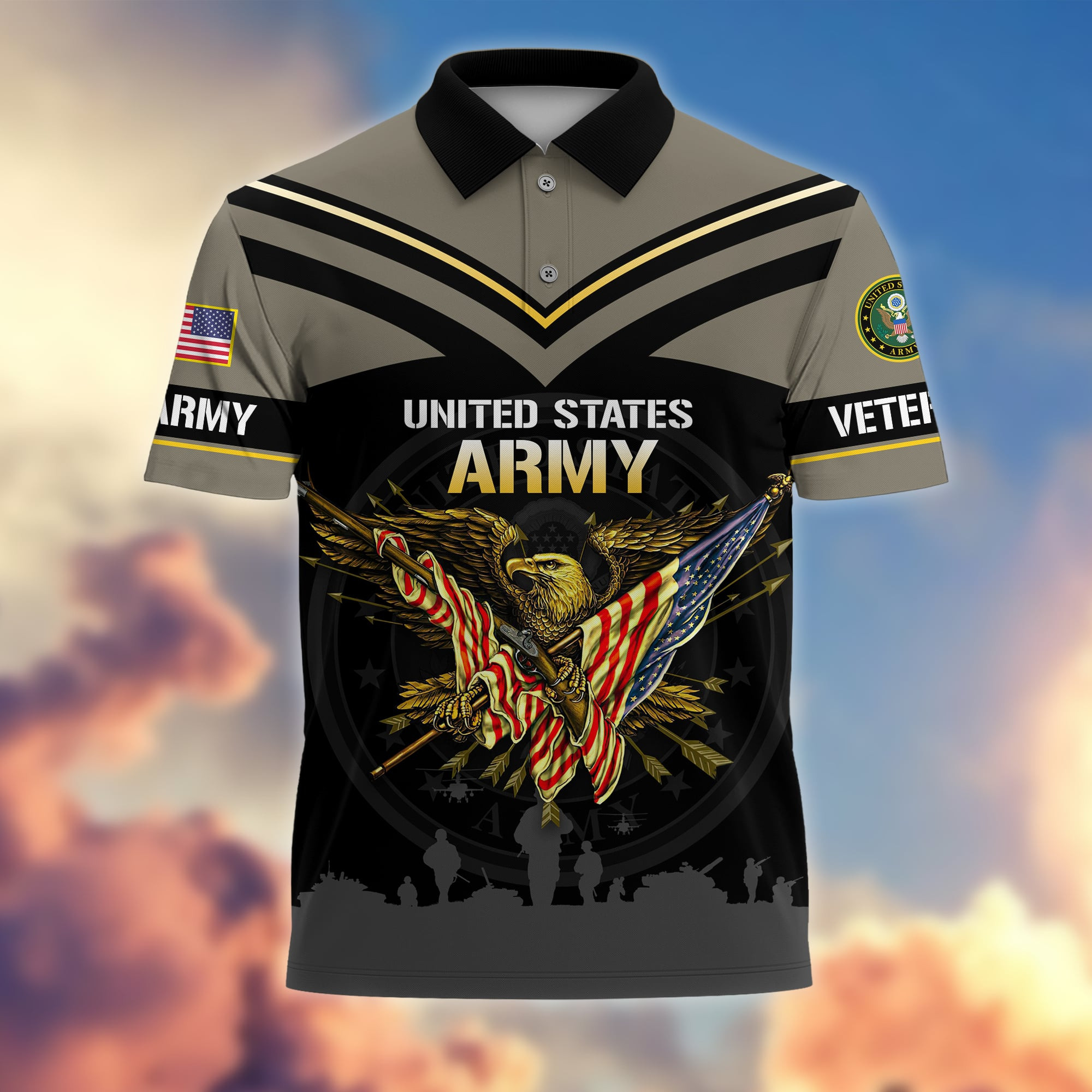 Premium Honoring All Who Served US Veterans Polo Shirt APVC190202