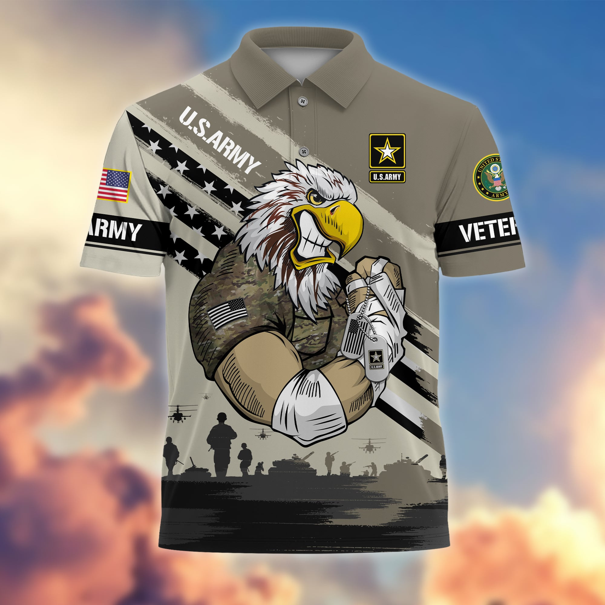 Premium Honoring All Who Served US Veterans Polo Shirt APVC040301
