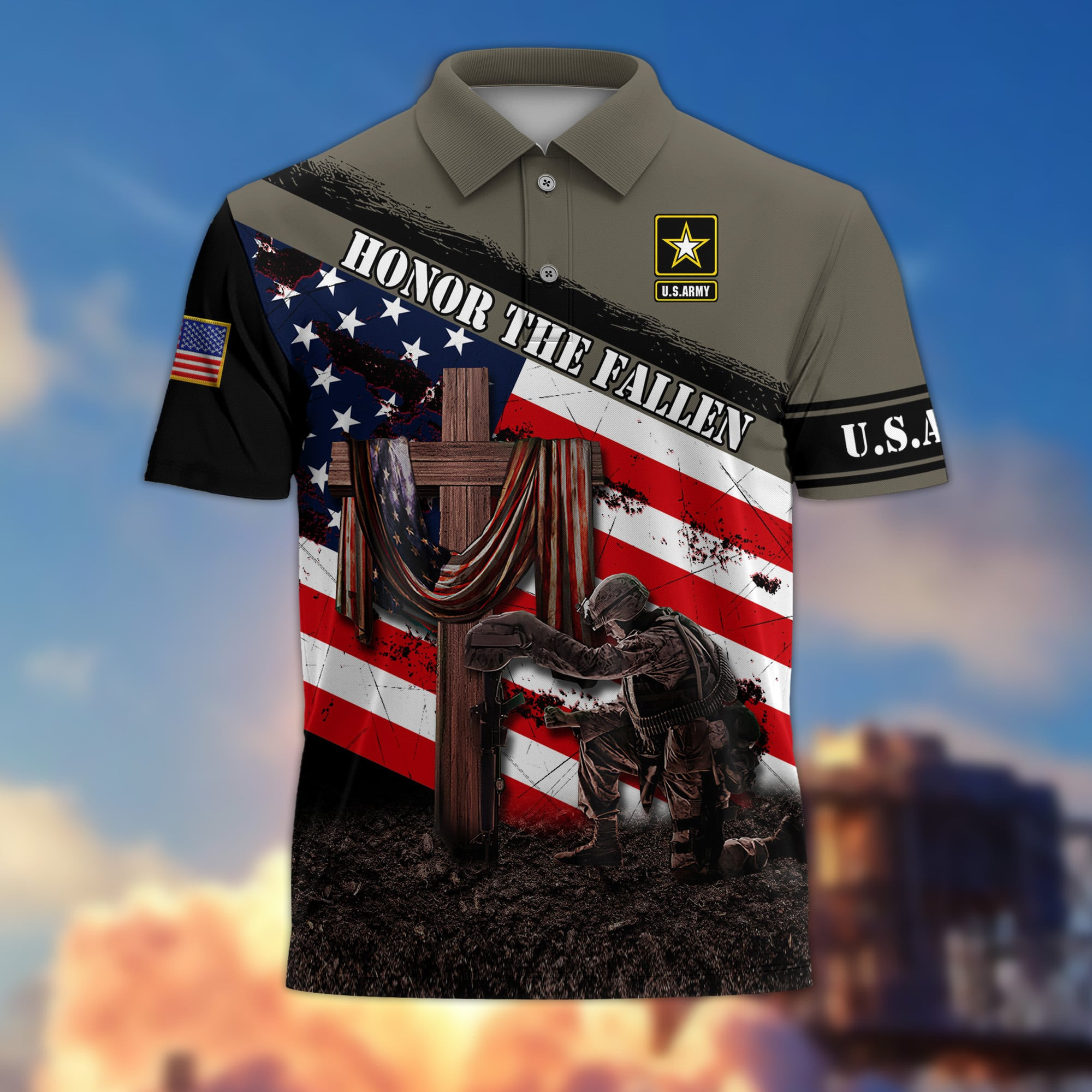 Premium Honor The Fallen US Veterans Polo Shirt NPVC160301