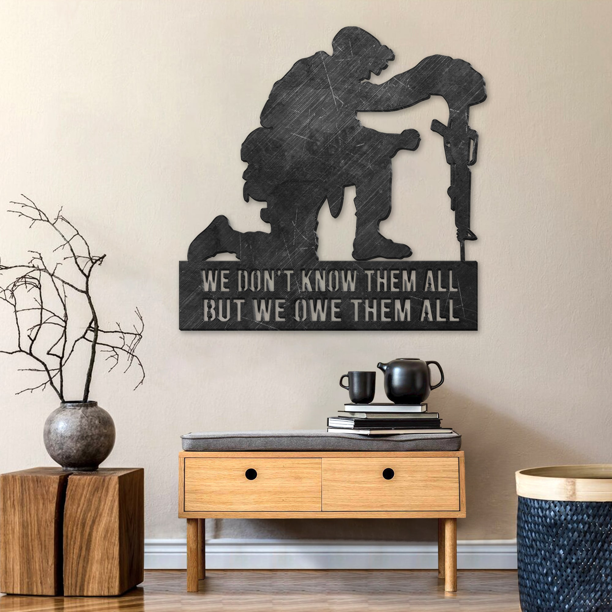Premium We Don’t Know Them All But We Owe Them All US Veterans Cut Metal Sign APVC130301