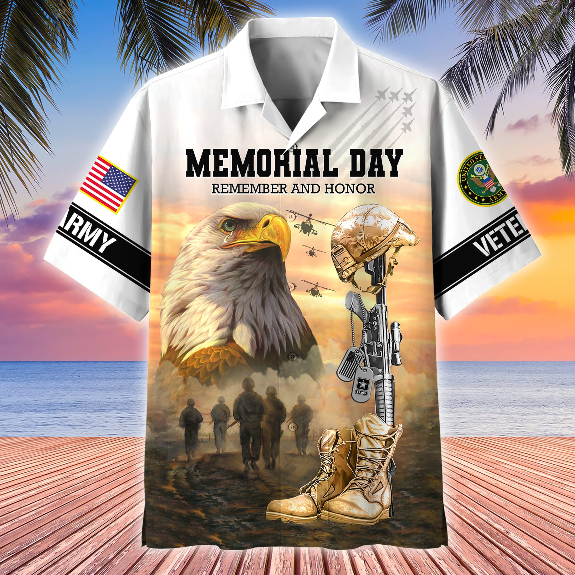 Premium Memorial Day Remember And Honor US Veterans Hawaii Shirt APVC140302