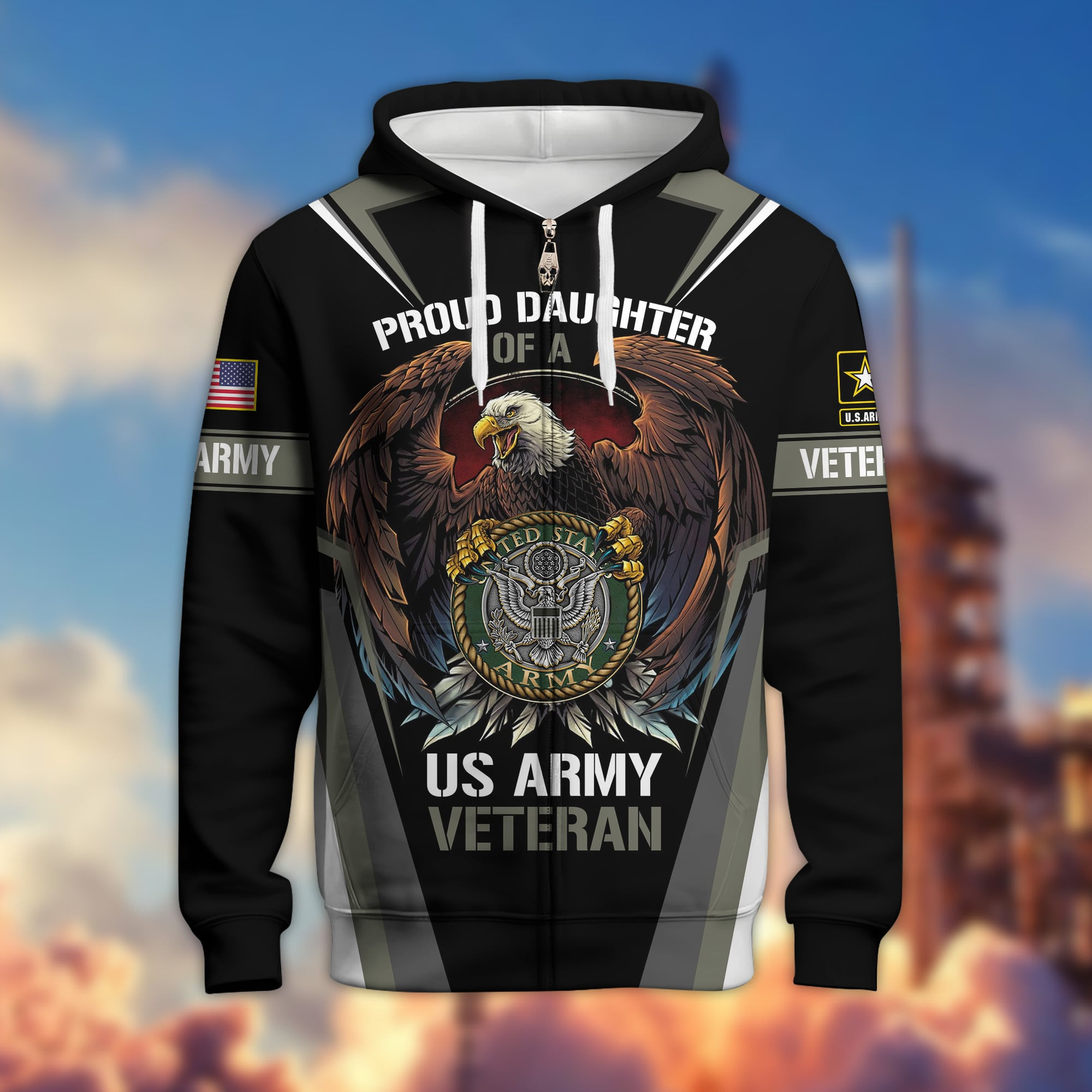 Proud Daughter Of A Vietnam Veteran Zip Up Hoodie APVC270310