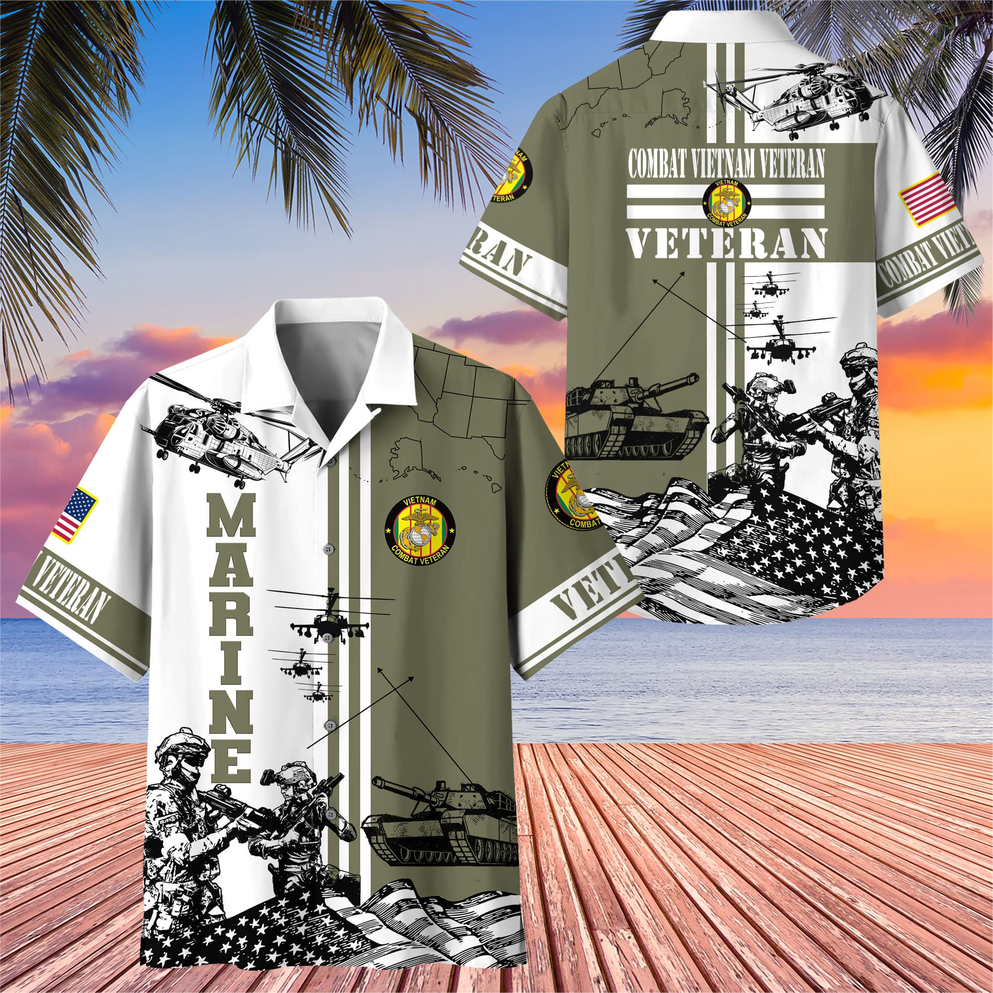Premium Combat Vietnam Veteran Zip Up Hoodie APVC040410