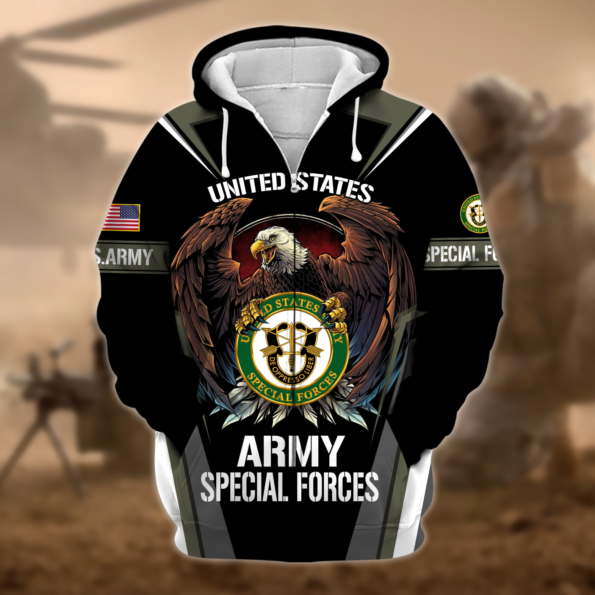 Premium US Army Special Forces Zip Up Hoodie APVC160410