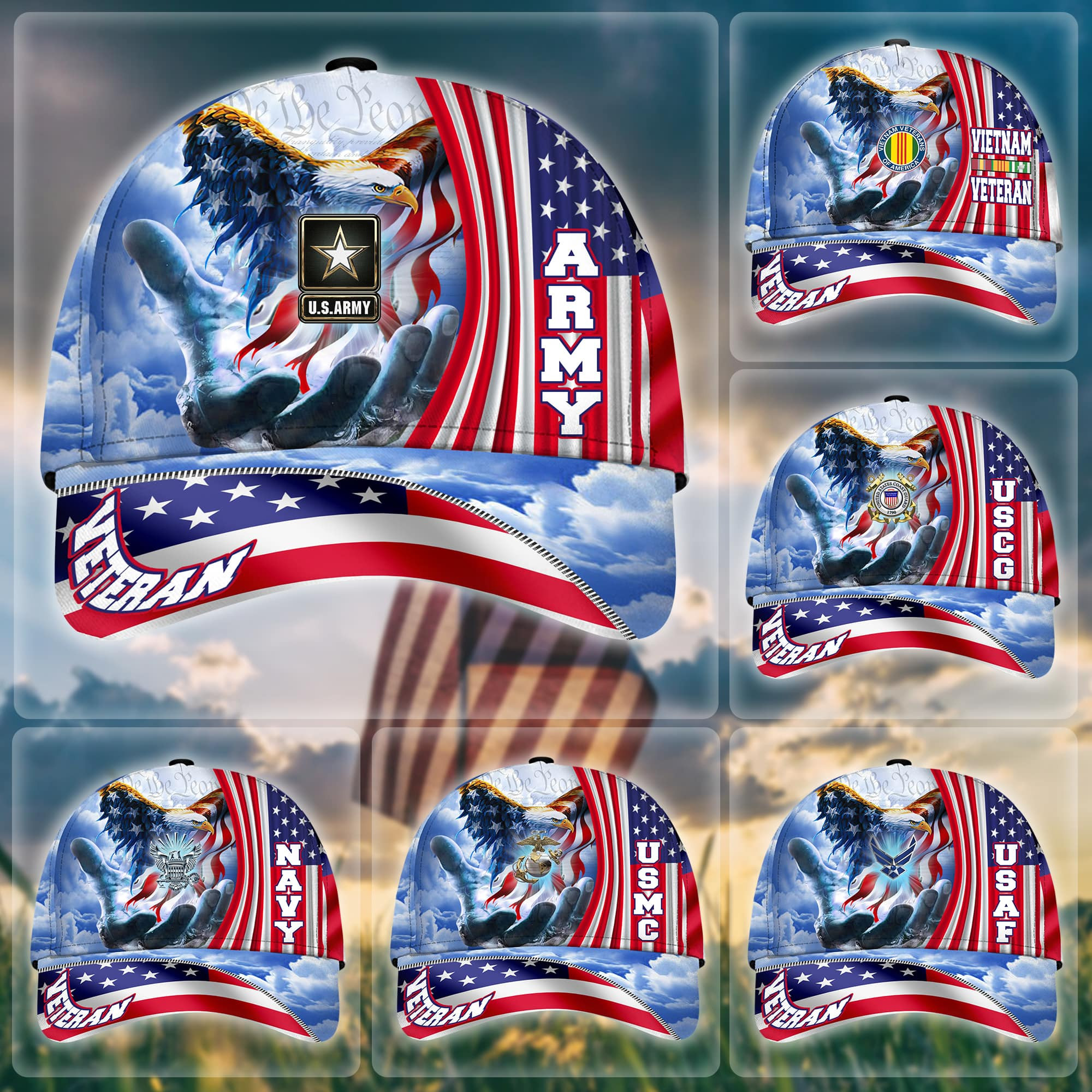 Premium American Pride US Veterans Cap NPVC240502