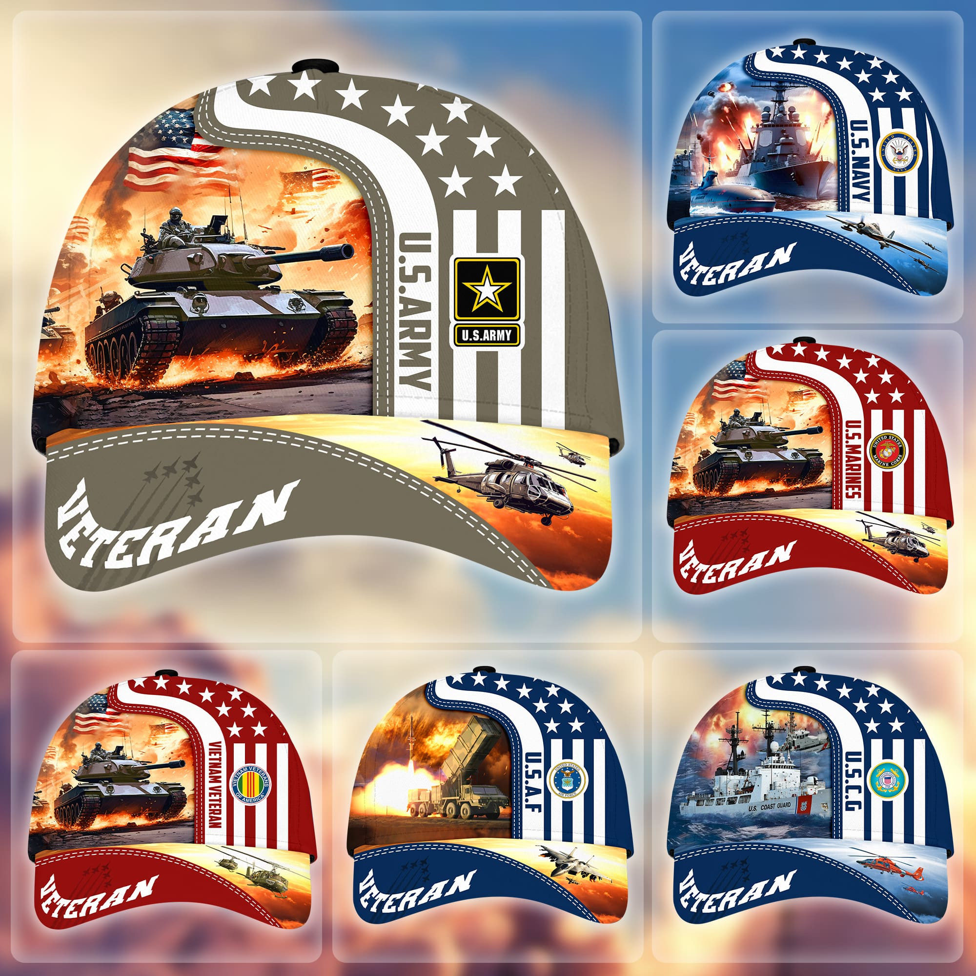 Premium Proudly Served US Veterans Cap APVC240401