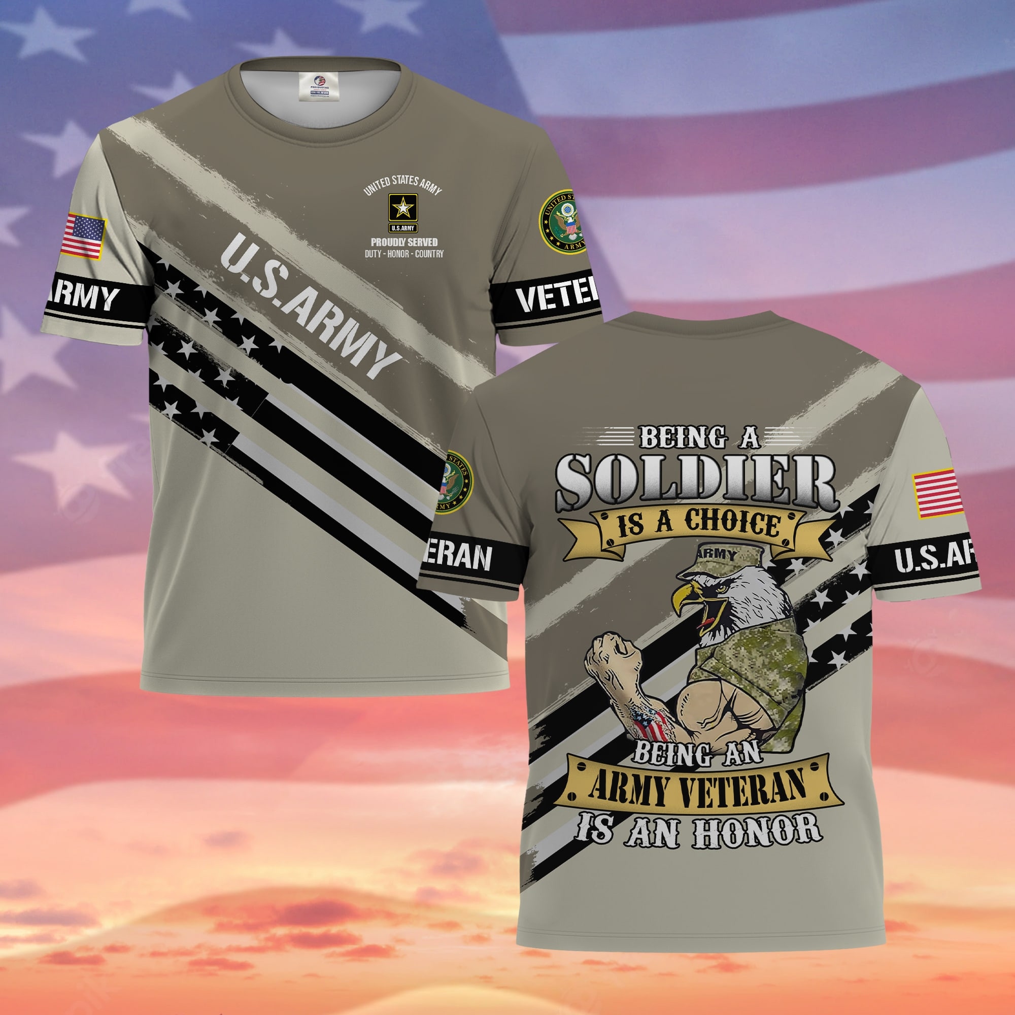 Premium Being A Soldier Is An Honor US Veterans T-Shirt APVC260401