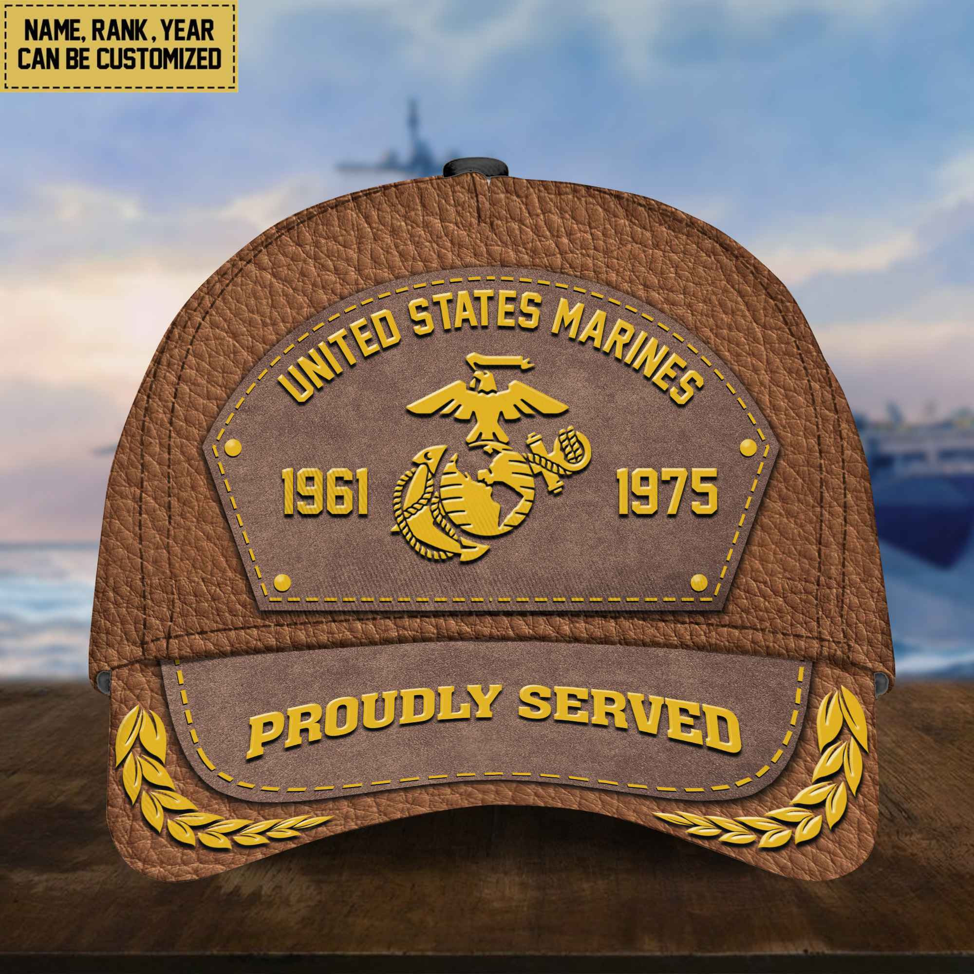 Customized US Marines Veteran Cap, Gift For Veterans Day, Father’s Day, Memorial Day VPVC000403