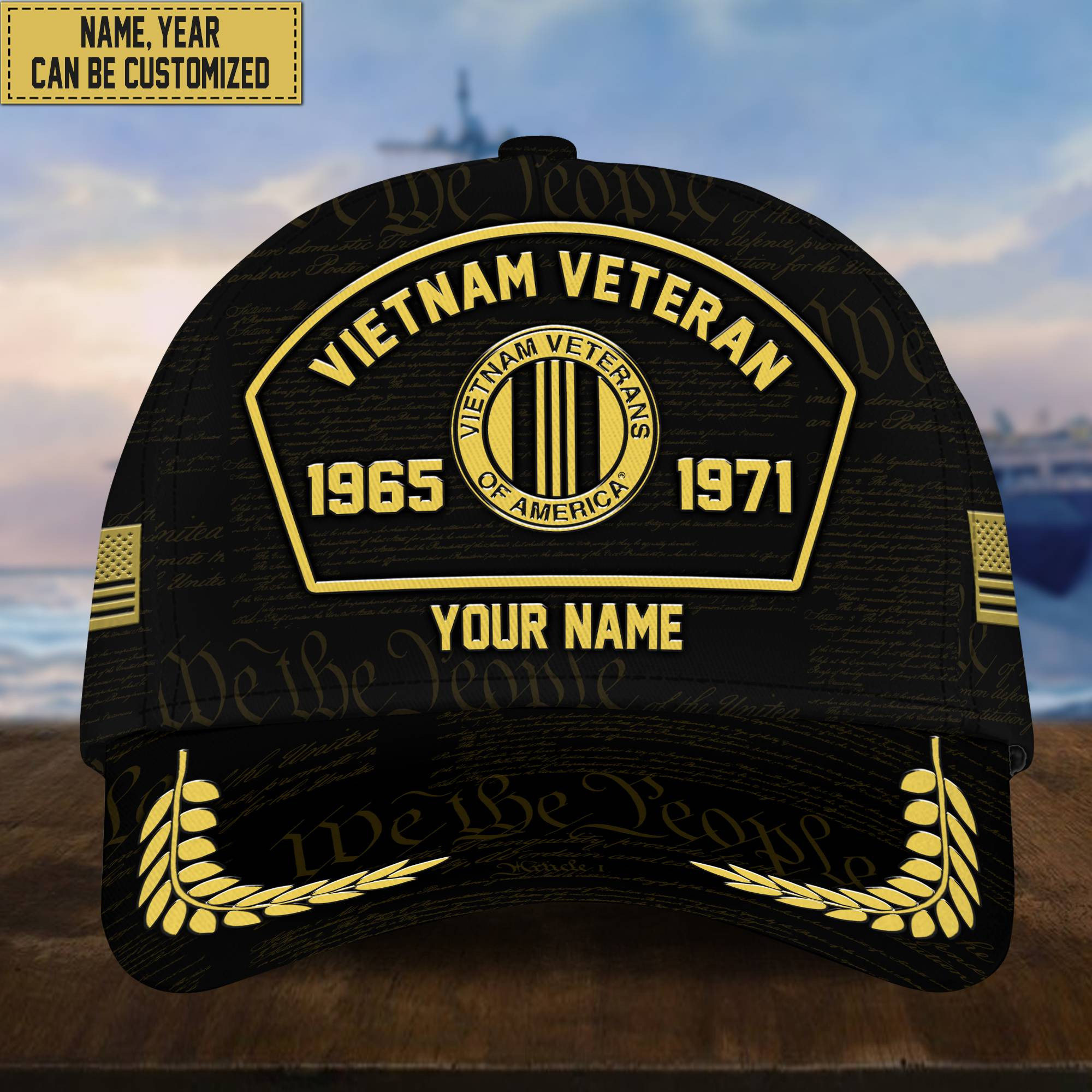 Customized Vietnam Veteran Hat – 3D Cap Personalized With Name, Years Of Service Military VPVC000606