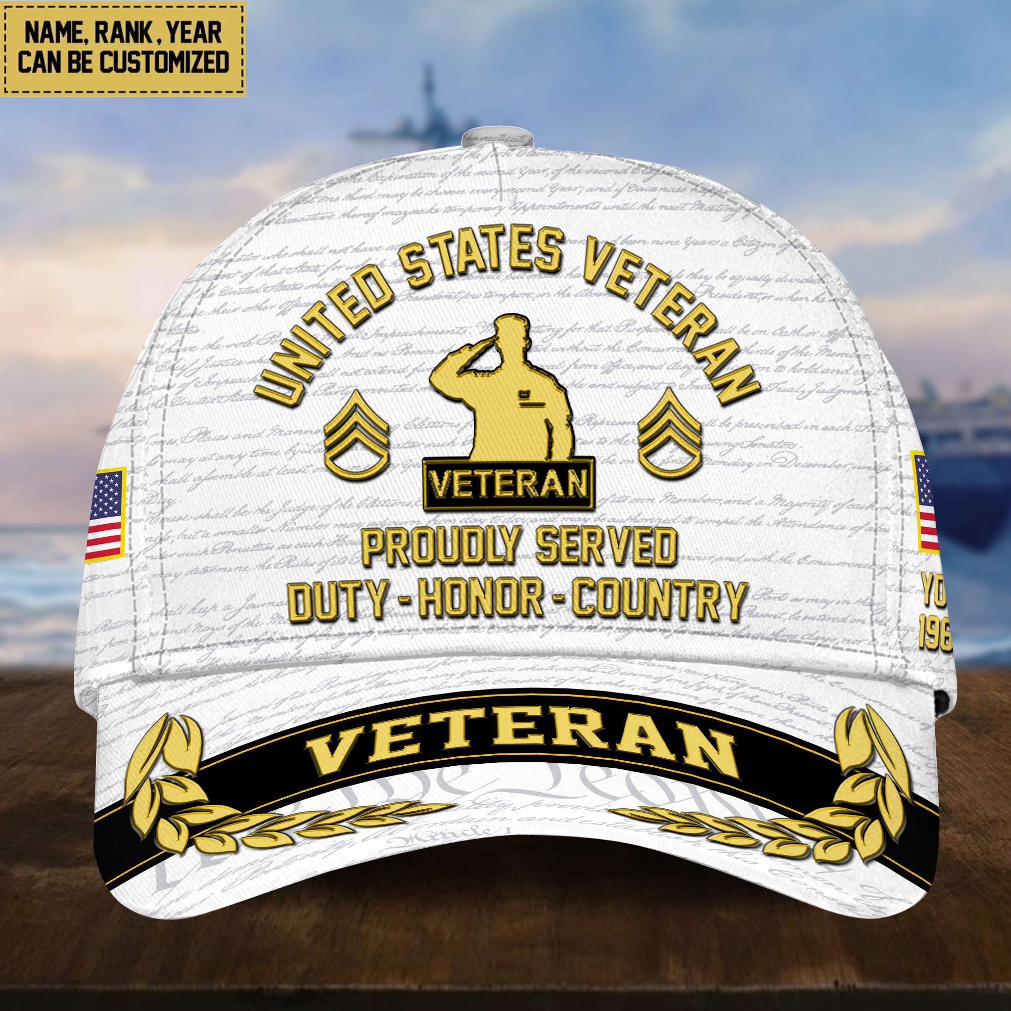 Customized US Veteran Hat – 3D Cap Personalized VPVC001207