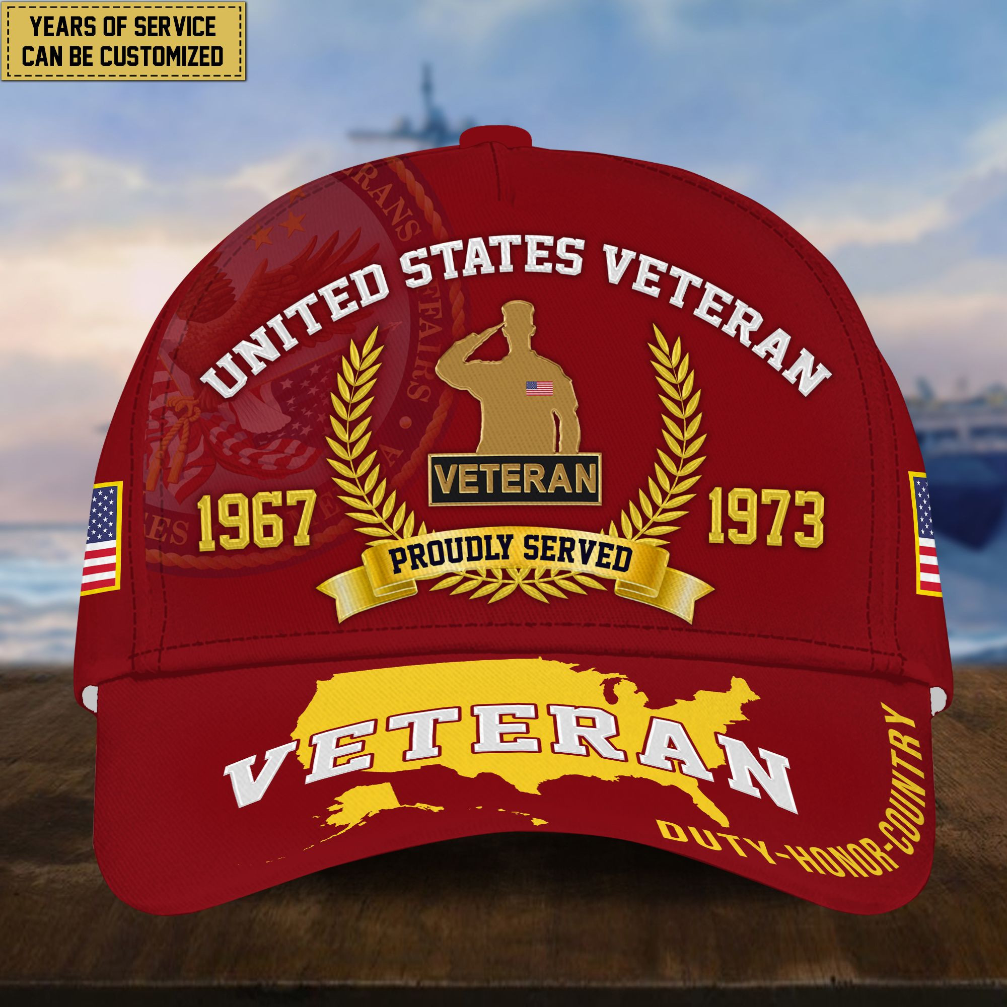 Personalized US Veteran Hat – Custom Years of Service, Gift For US Veteran VPVC001807